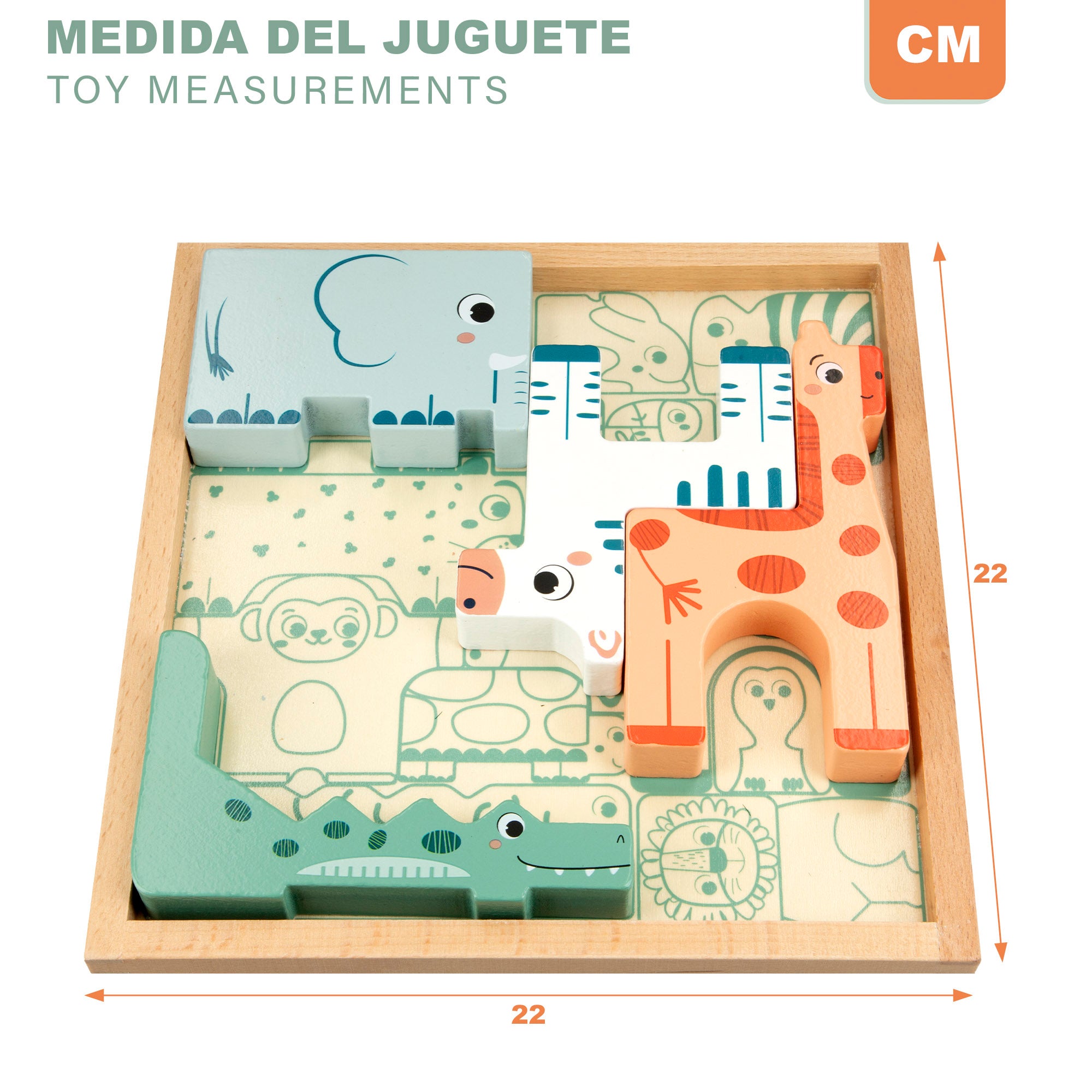 WOOMAX Zookabee Jogo de Puzzle e Equilíbrio de Animais de Madeira