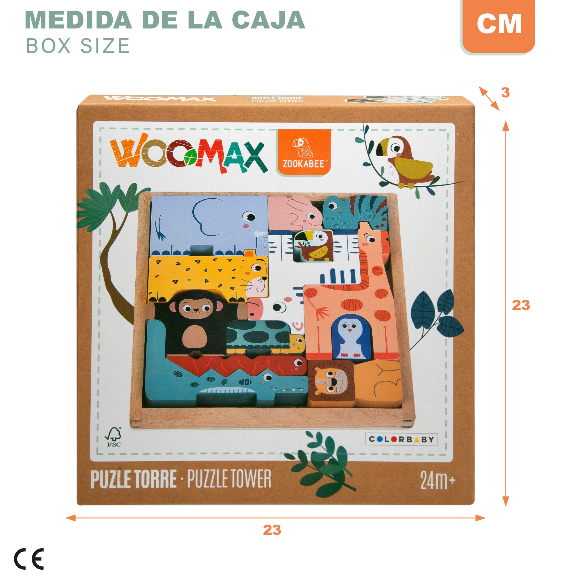 WOOMAX Zookabee Jogo de Puzzle e Equilíbrio de Animais de Madeira