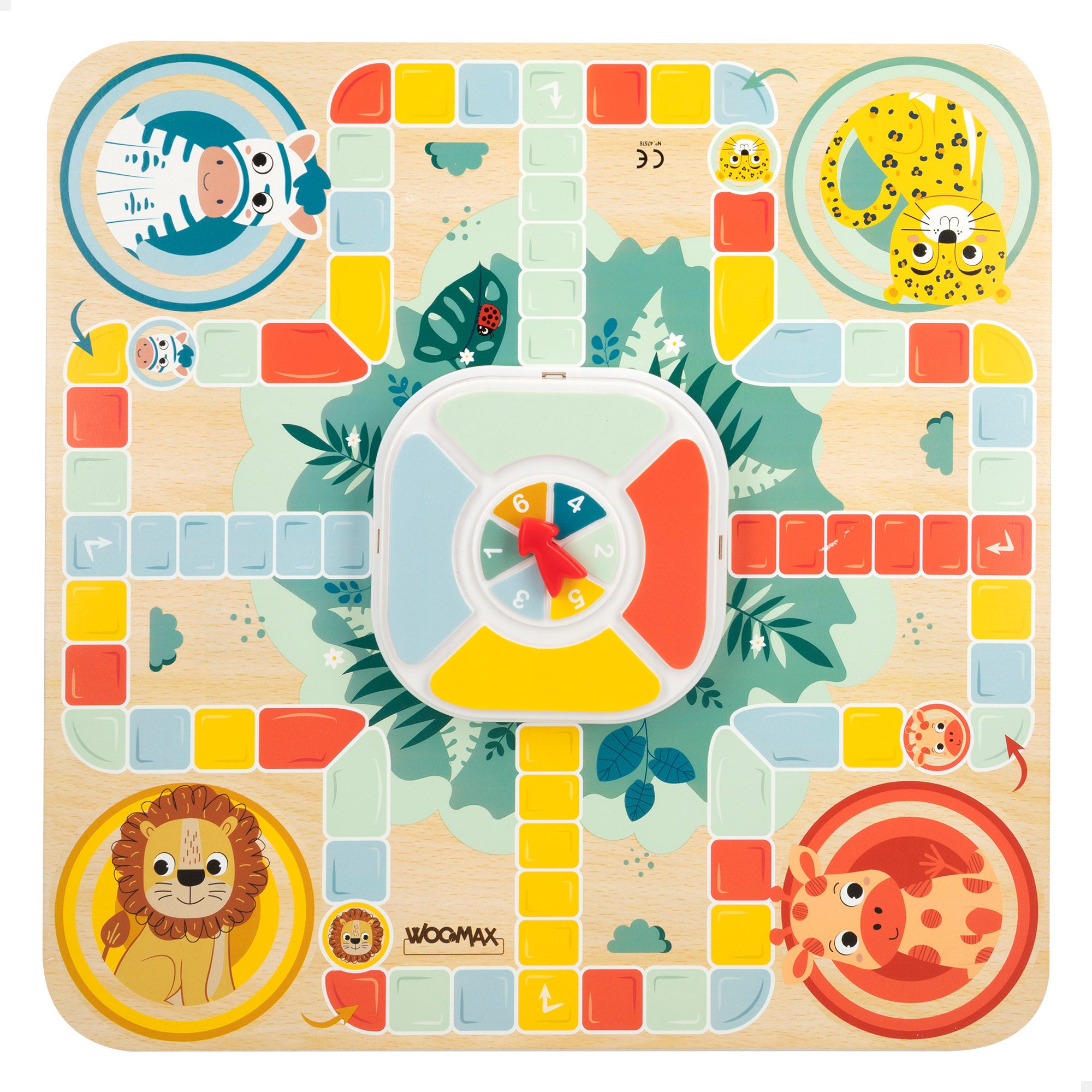 Jogo de Ludo e Ganso de Madeira WOOMAX Zookabee com Animais da Selva