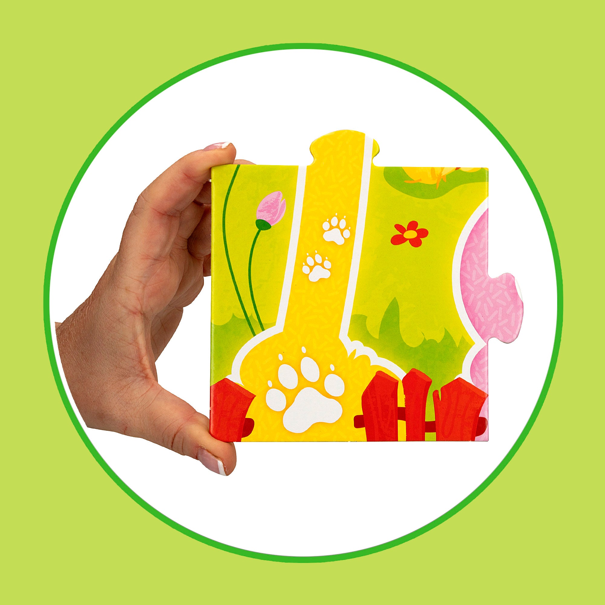Puzzle Montessori Lisciani Farm, 12 peças, com 5 animais de madeira e 5 casas 3D.