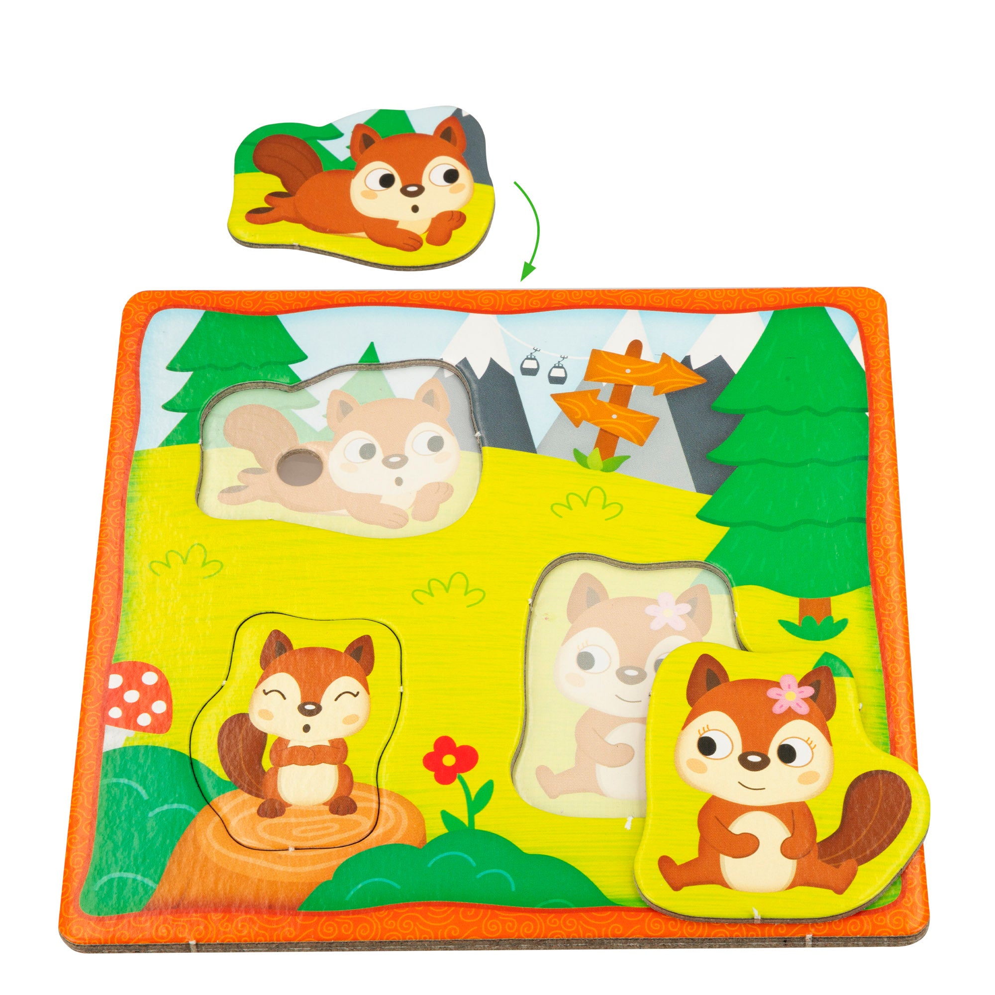 Montessori Lisciani 6 puzzles de encaixe de peças de animais