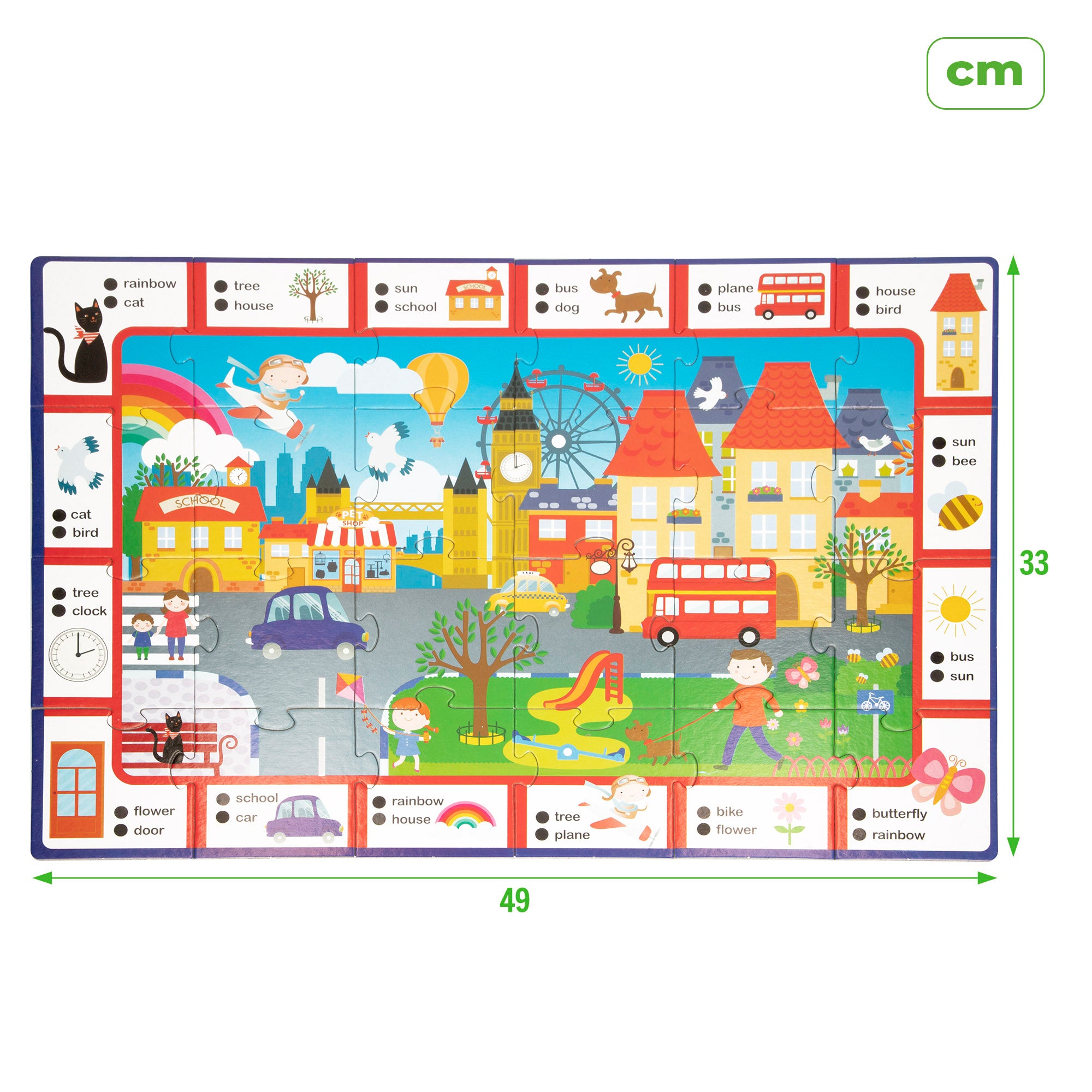 Jogo de tabuleiro 2 em 1 para aprendizagem de inglês Lisciani com caneta falante Carotina