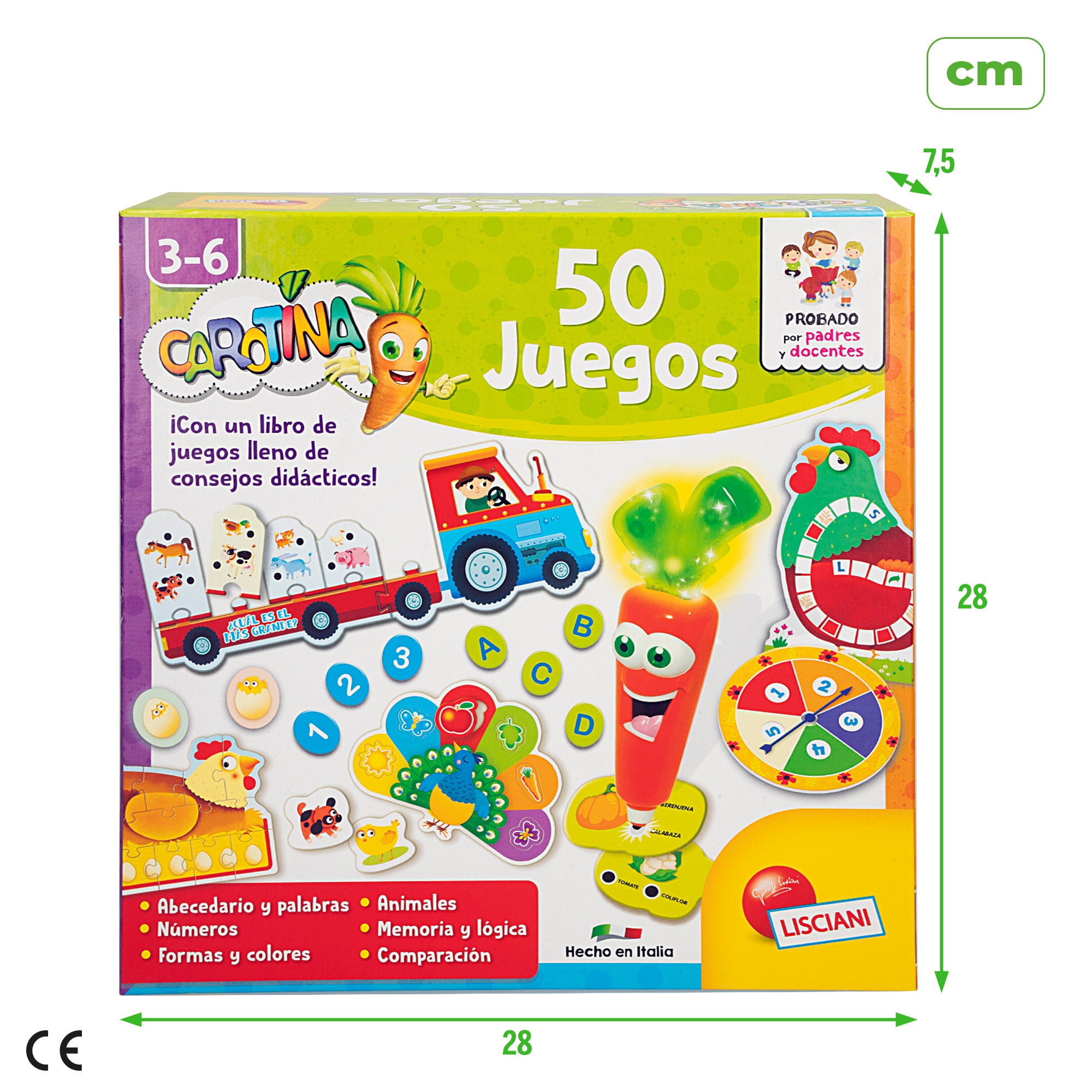 Jogo de tabuleiro Lisciani, 50 jogos com caneta falante Carotina