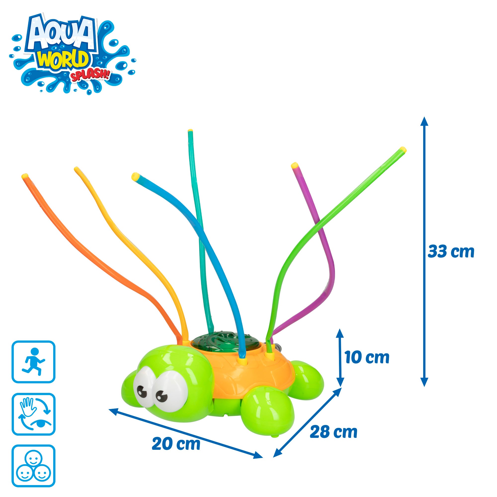 Brinquedo tartaruga Aqua World com aspersor de água