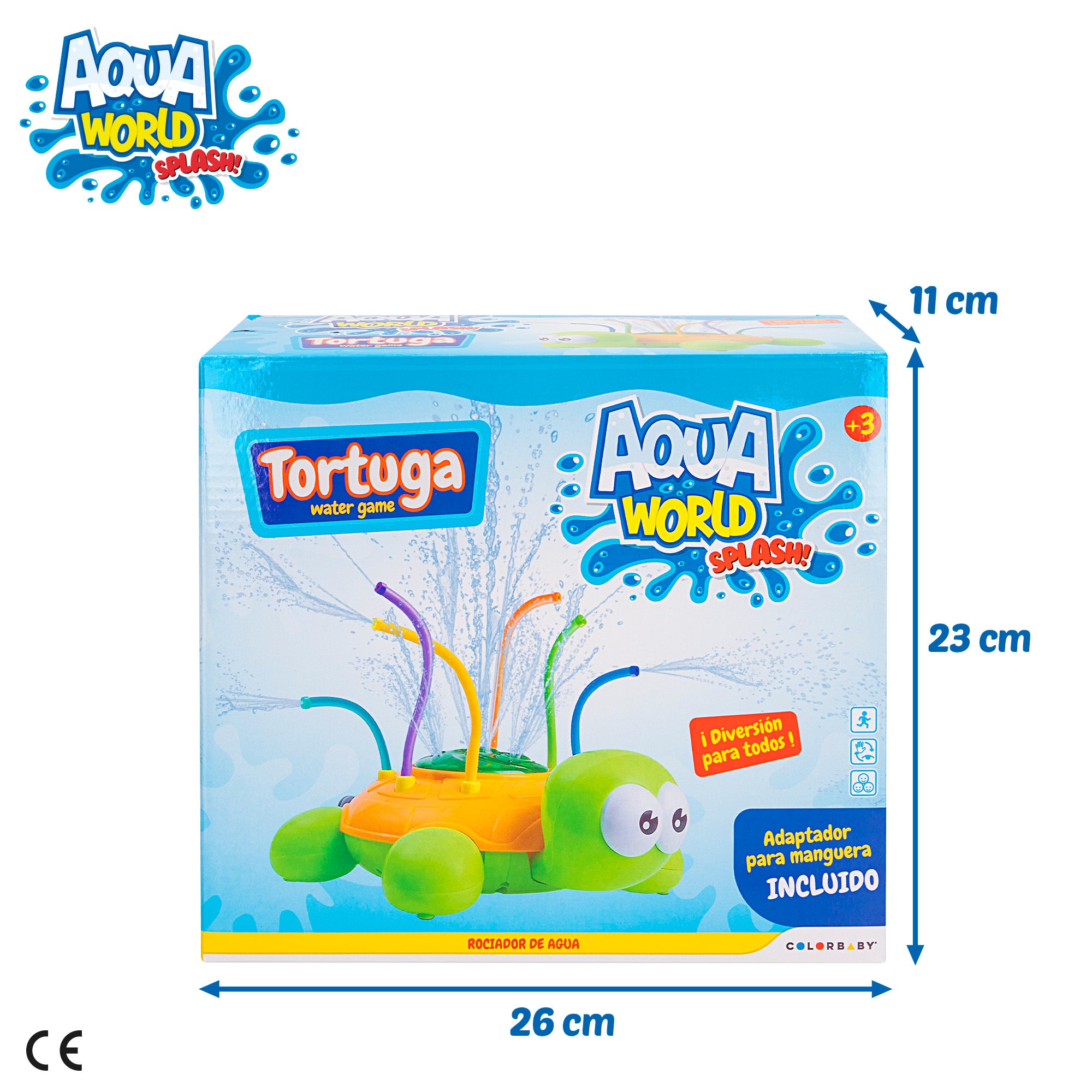 Brinquedo tartaruga Aqua World com aspersor de água