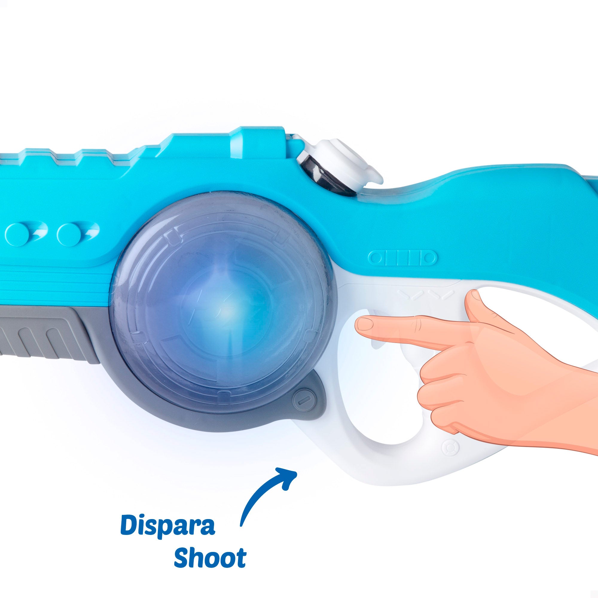 Pistola de água elétrica Aqua World de 55 cm com luz e som.