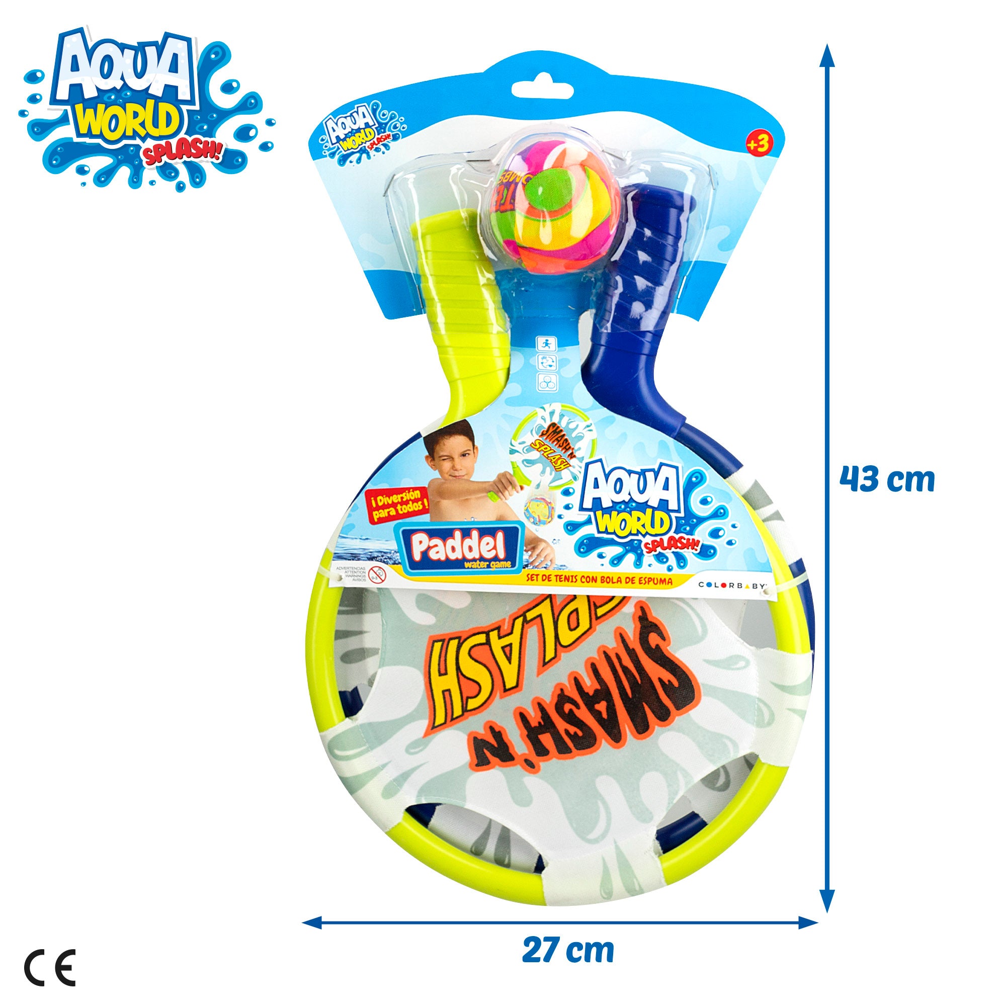 Aqua World Conjunto com 2 pás e bola de espuma