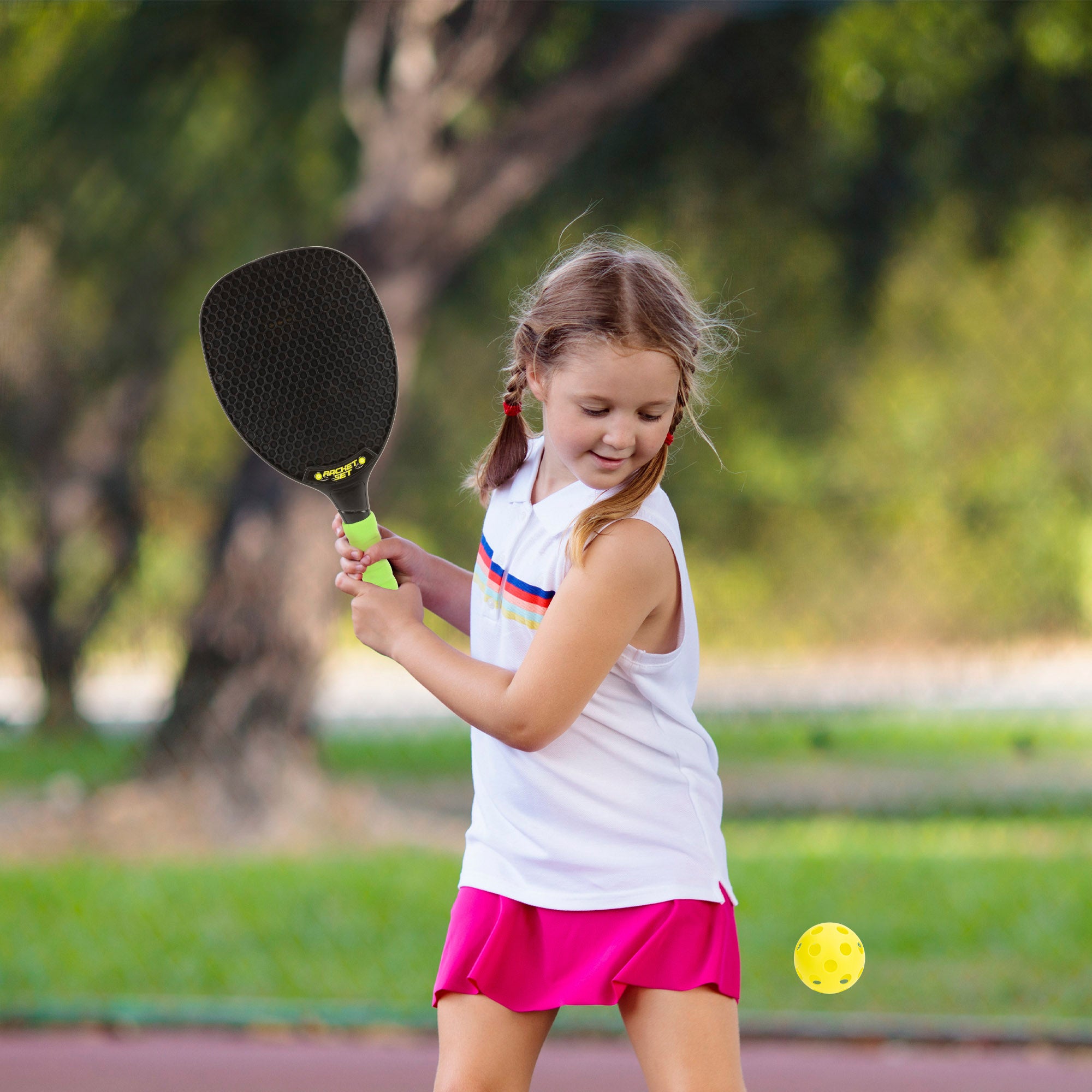 Conjunto de 2 raquetes de praia com bola COLORBABY