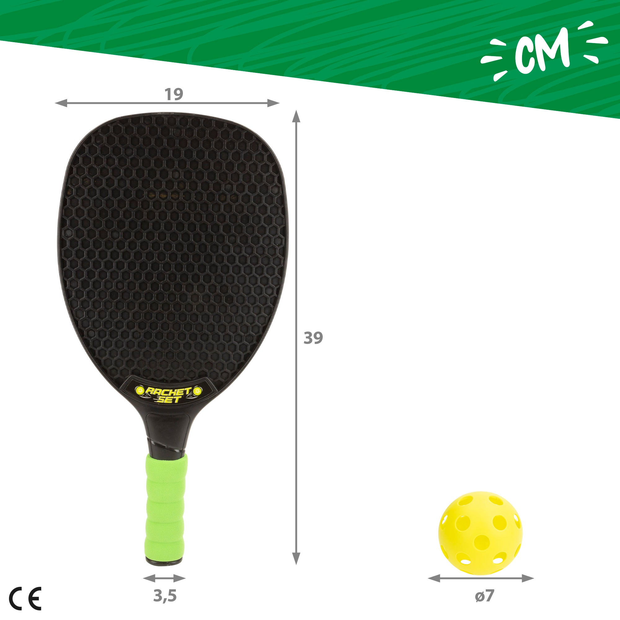 Conjunto de 2 raquetes de praia com bola COLORBABY