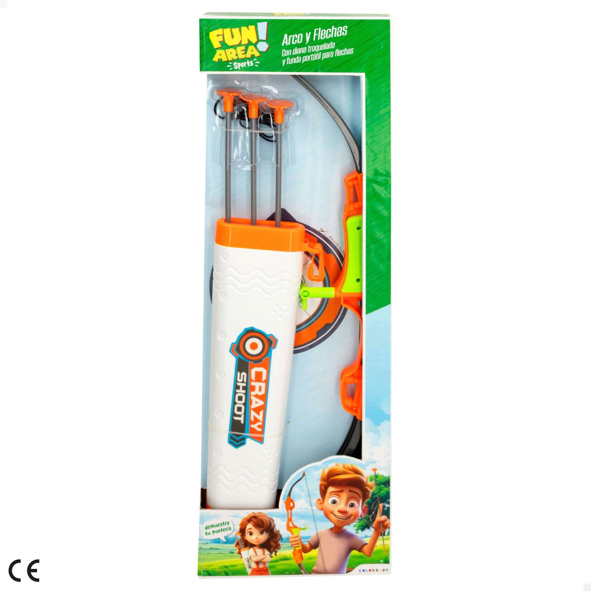 Conjunto de arco e flecha Fun Area de 50 cm com alvos e estojo!