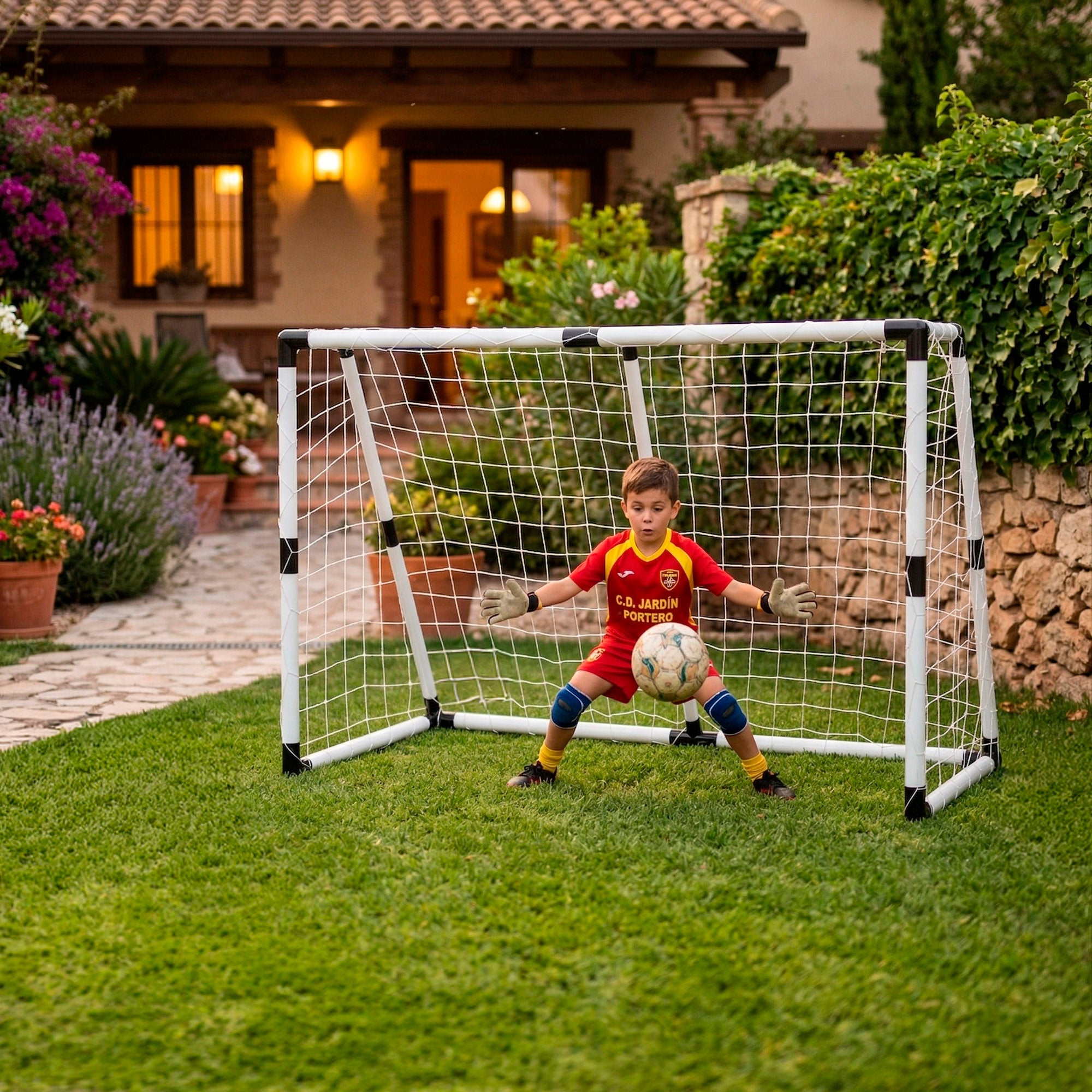 Golo de futebol infantil CB Sports com bola e bomba.