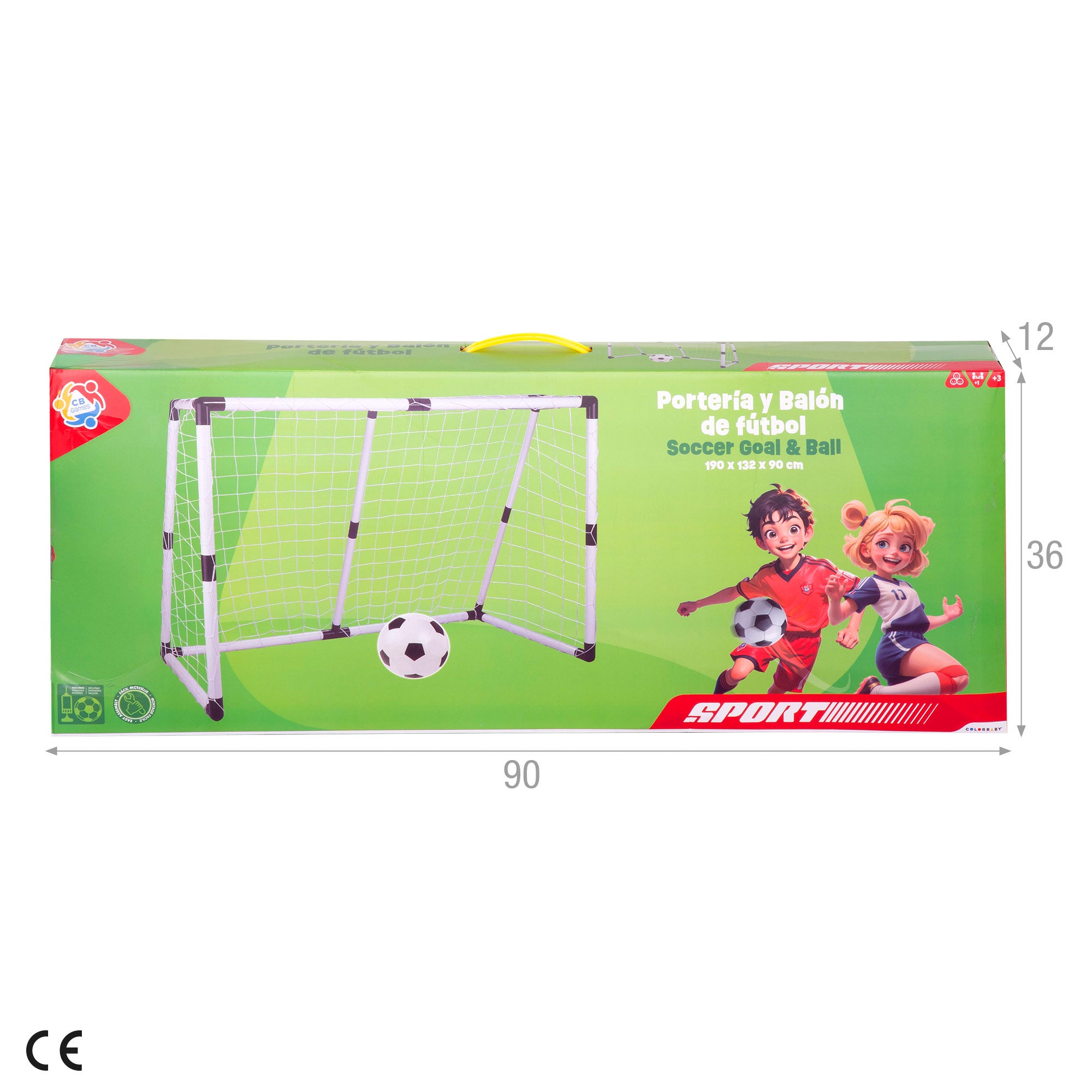 Golo de futebol infantil CB Sports com bola e bomba.