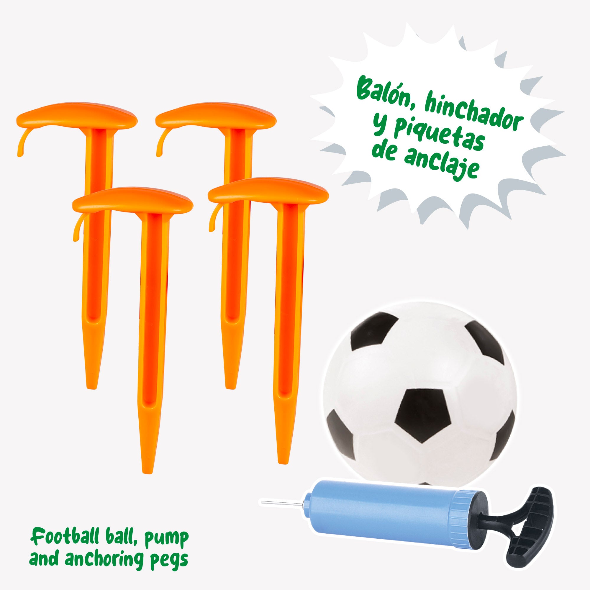 Trave de futebol infantil com bola, bomba e estacas - Área de Diversão!
