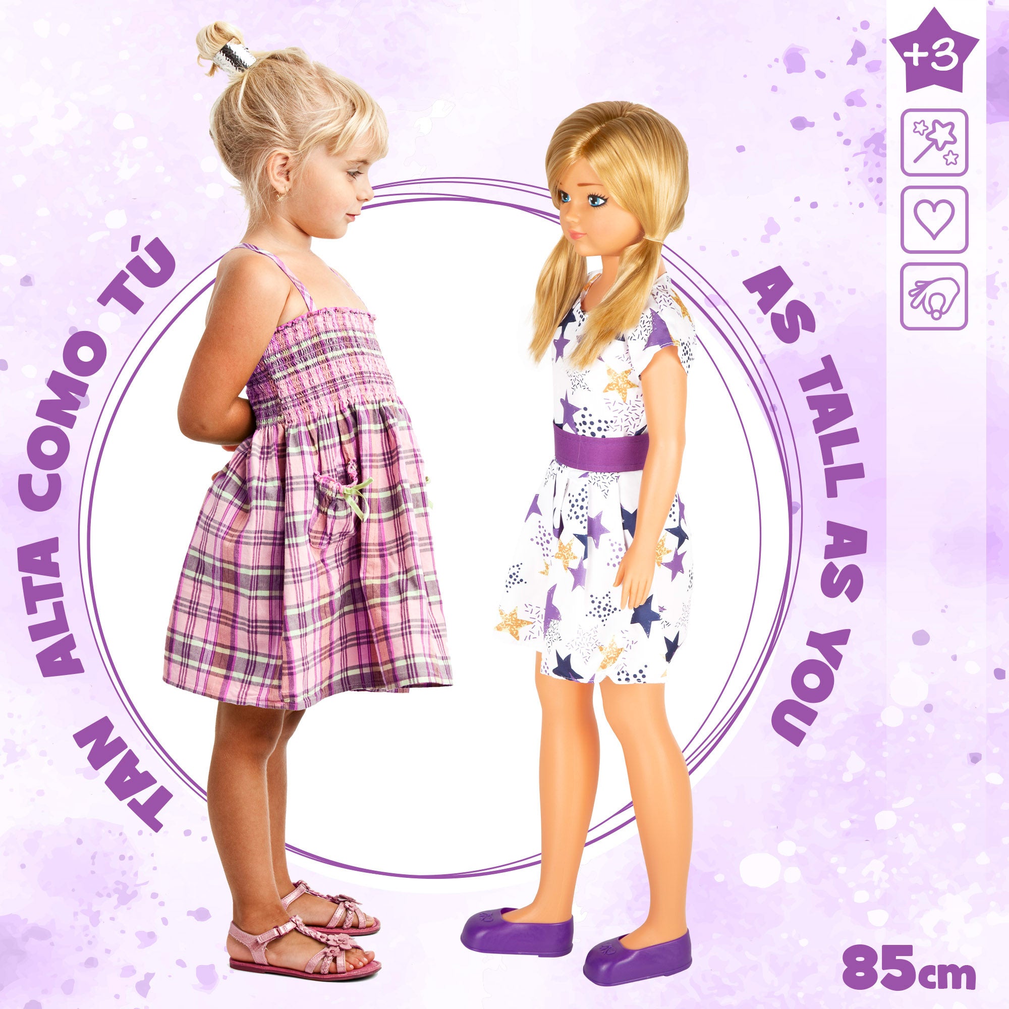 Boneca grande com vestido casual, 85 cm Maria