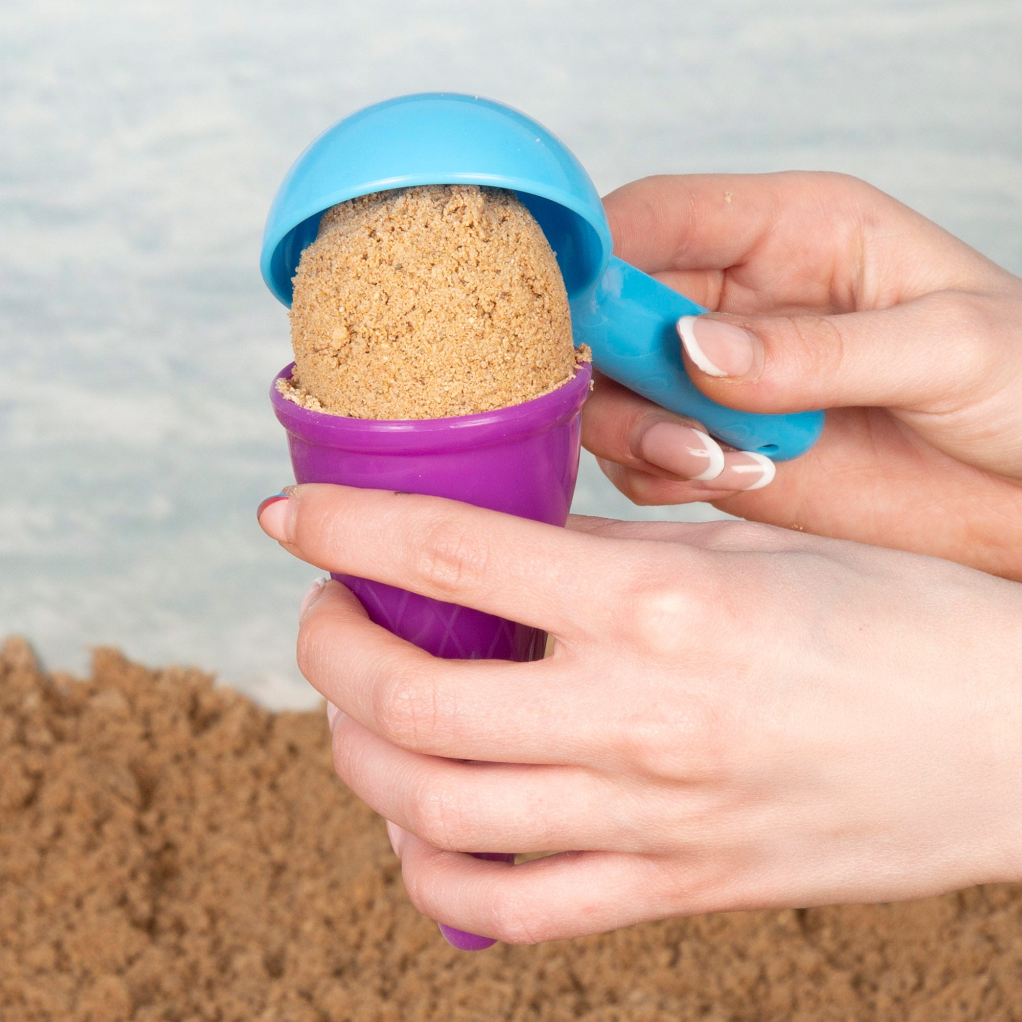 Balde de praia com acessórios e caranguejo Colorido Praia