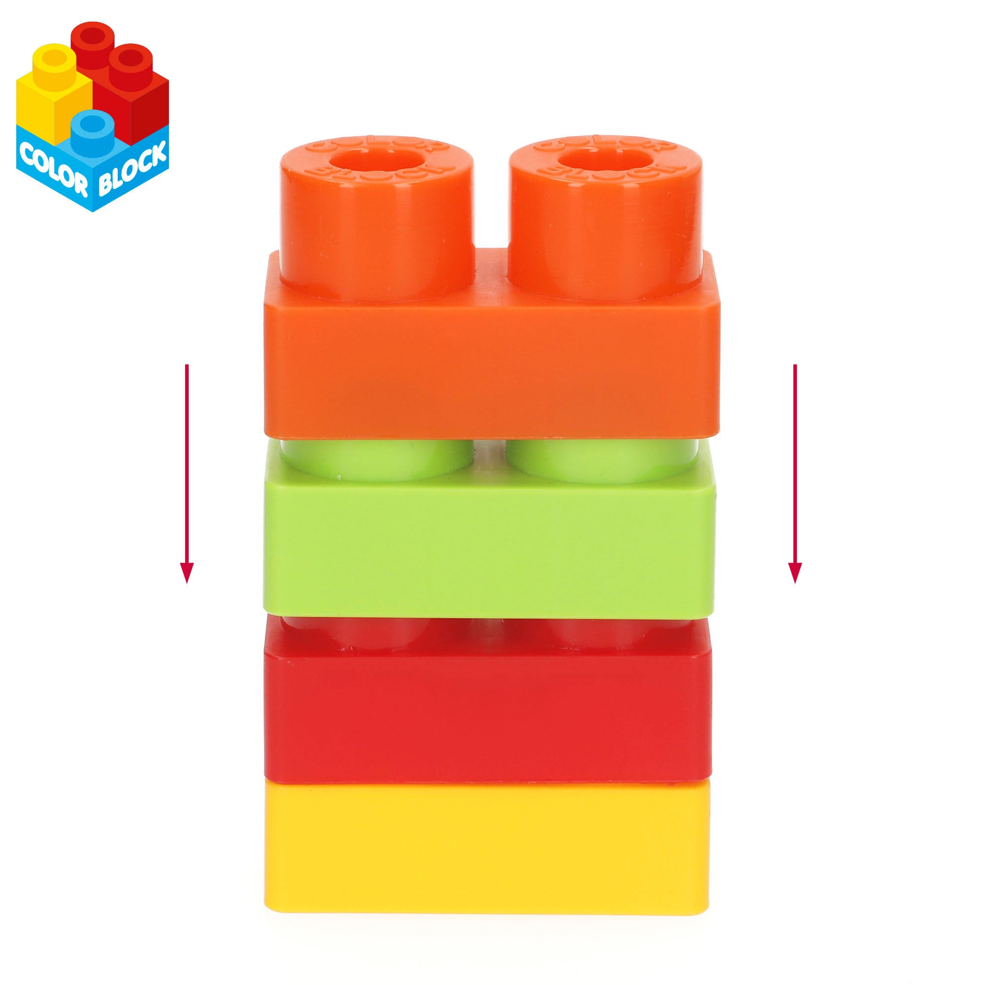 Blocos de construção coloridos com carrinho de mina