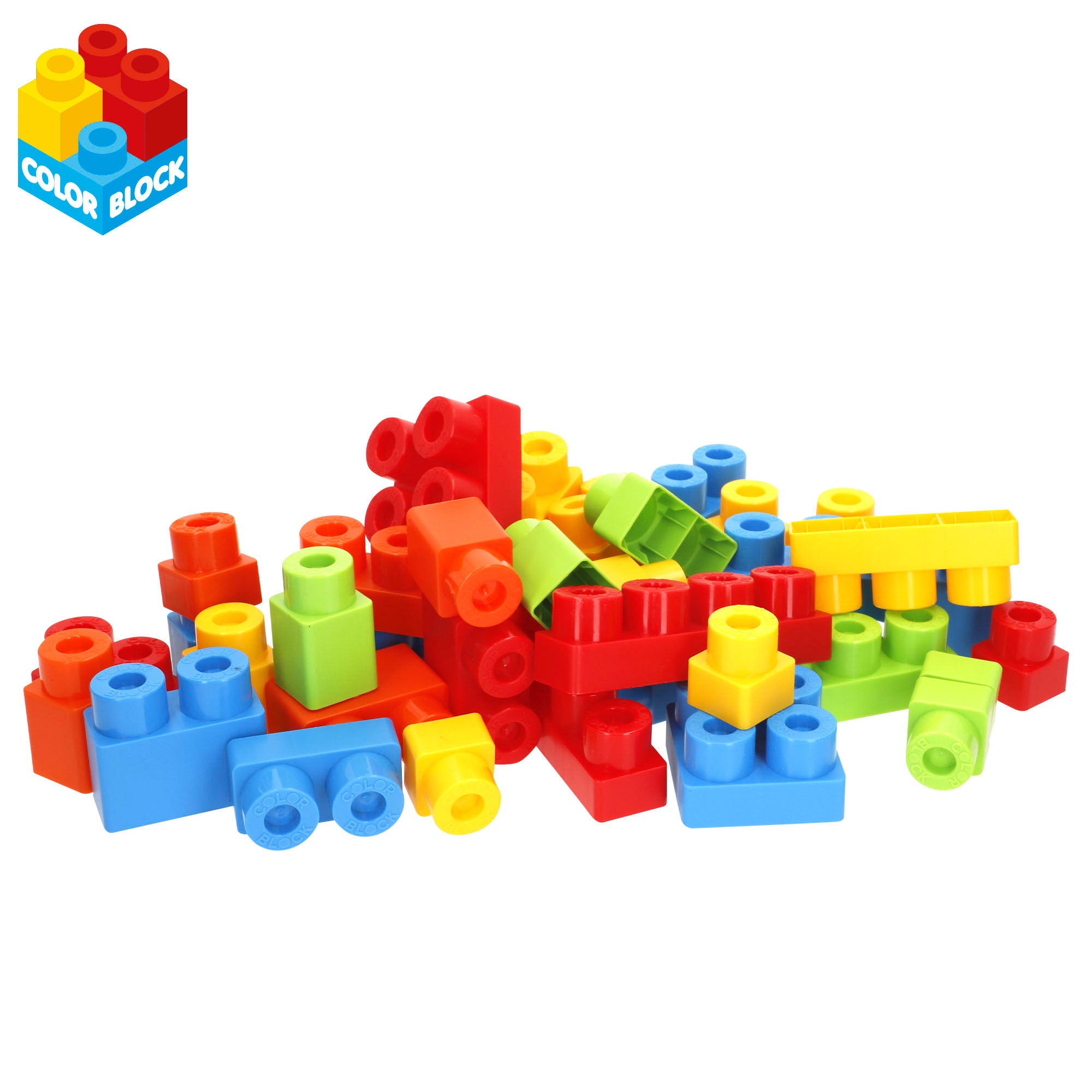 Blocos de construção coloridos com carrinho de mina