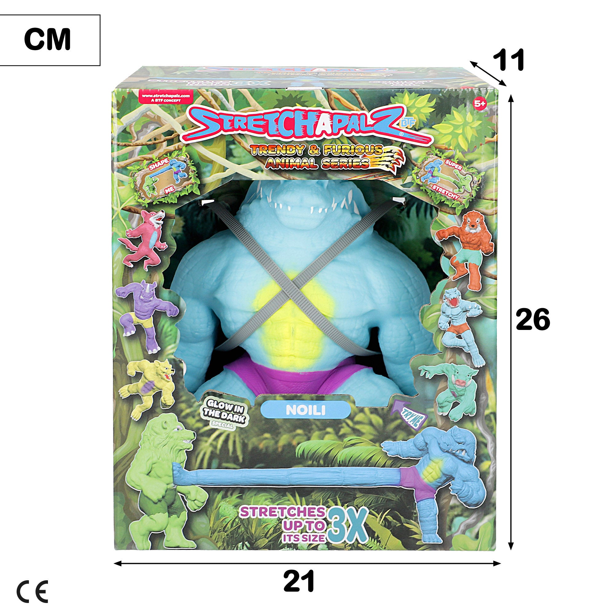 Boneca anti-stress Stretchapalz Crocodilo Fluorescente