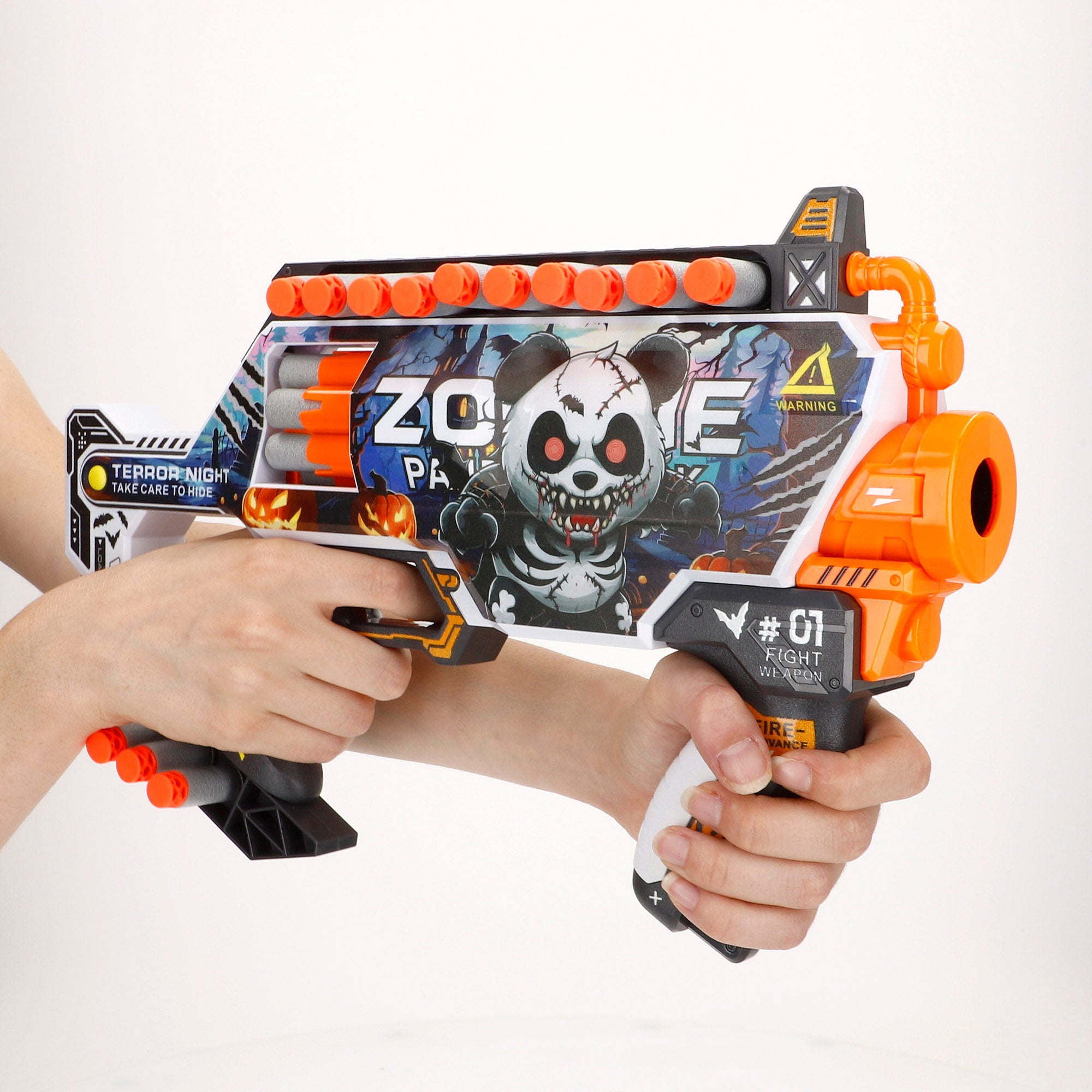 Pistola de brinquedo elétrica V-Zone com zombies e 24 dardos de espuma.
