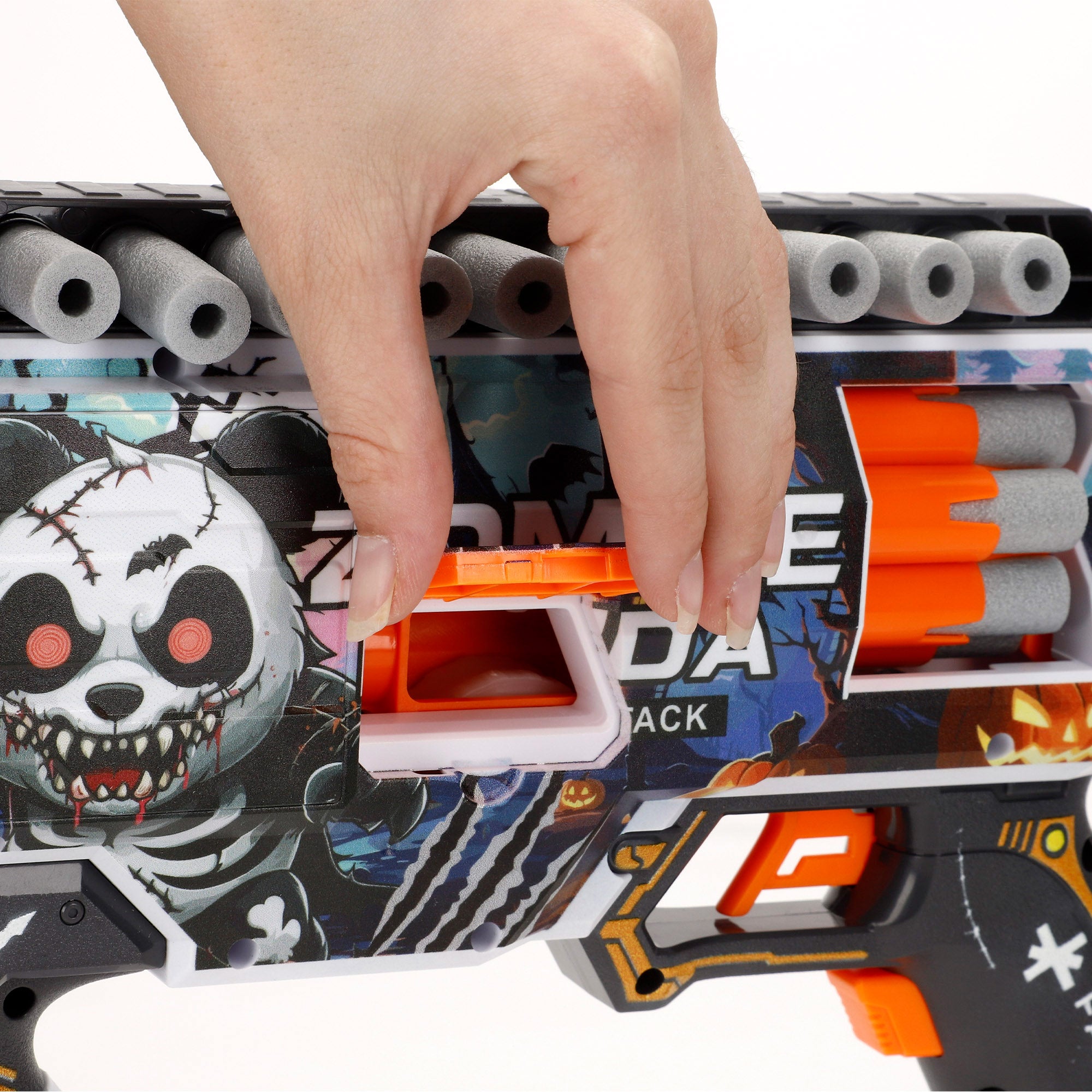Pistola de brinquedo elétrica V-Zone com zombies e 24 dardos de espuma.
