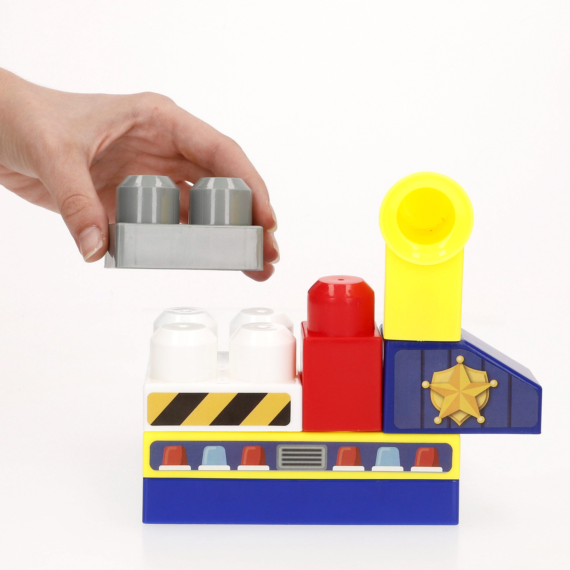 Conjunto de Blocos de Montar da Polícia com 20 Peças COLORBABY