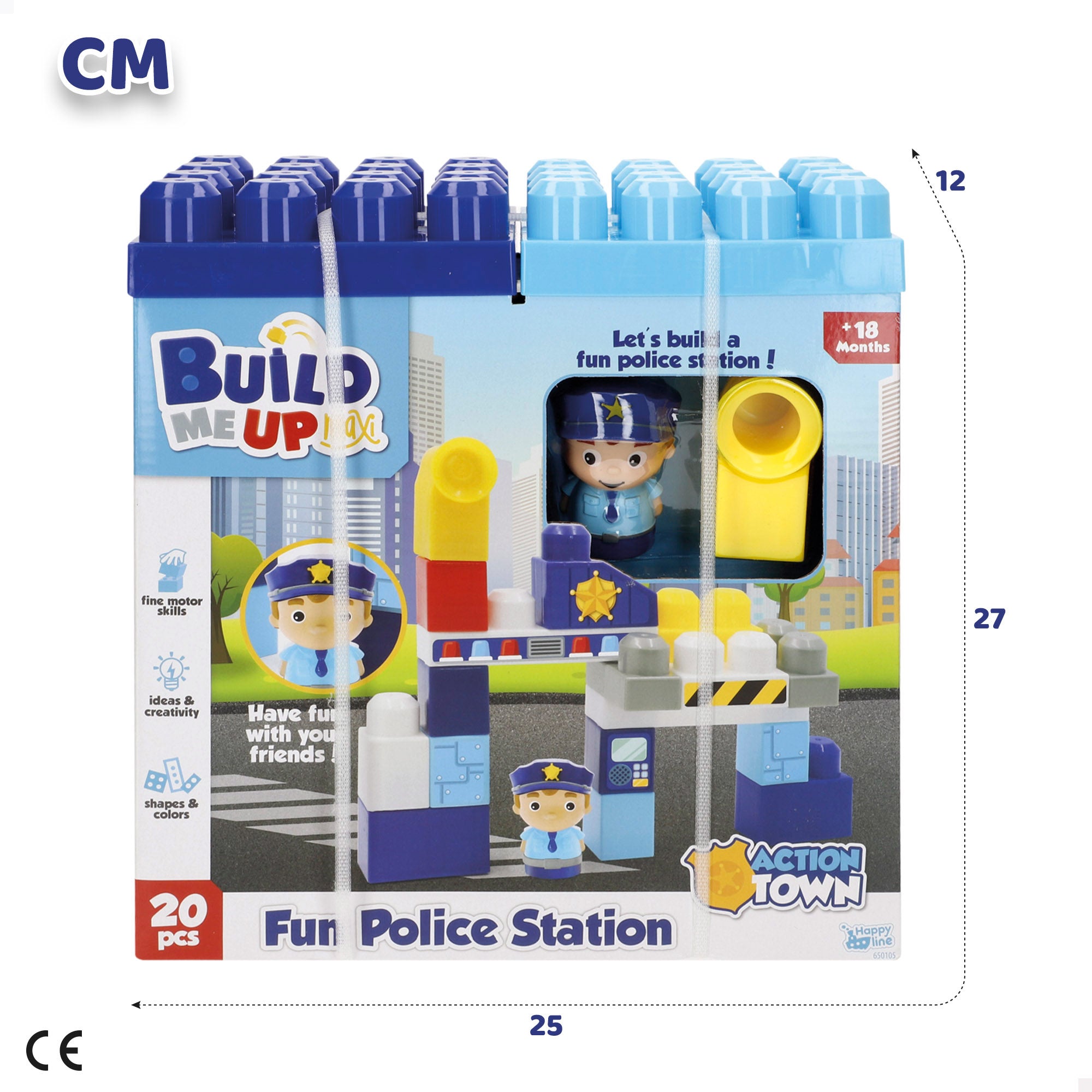 Conjunto de Blocos de Montar da Polícia com 20 Peças COLORBABY