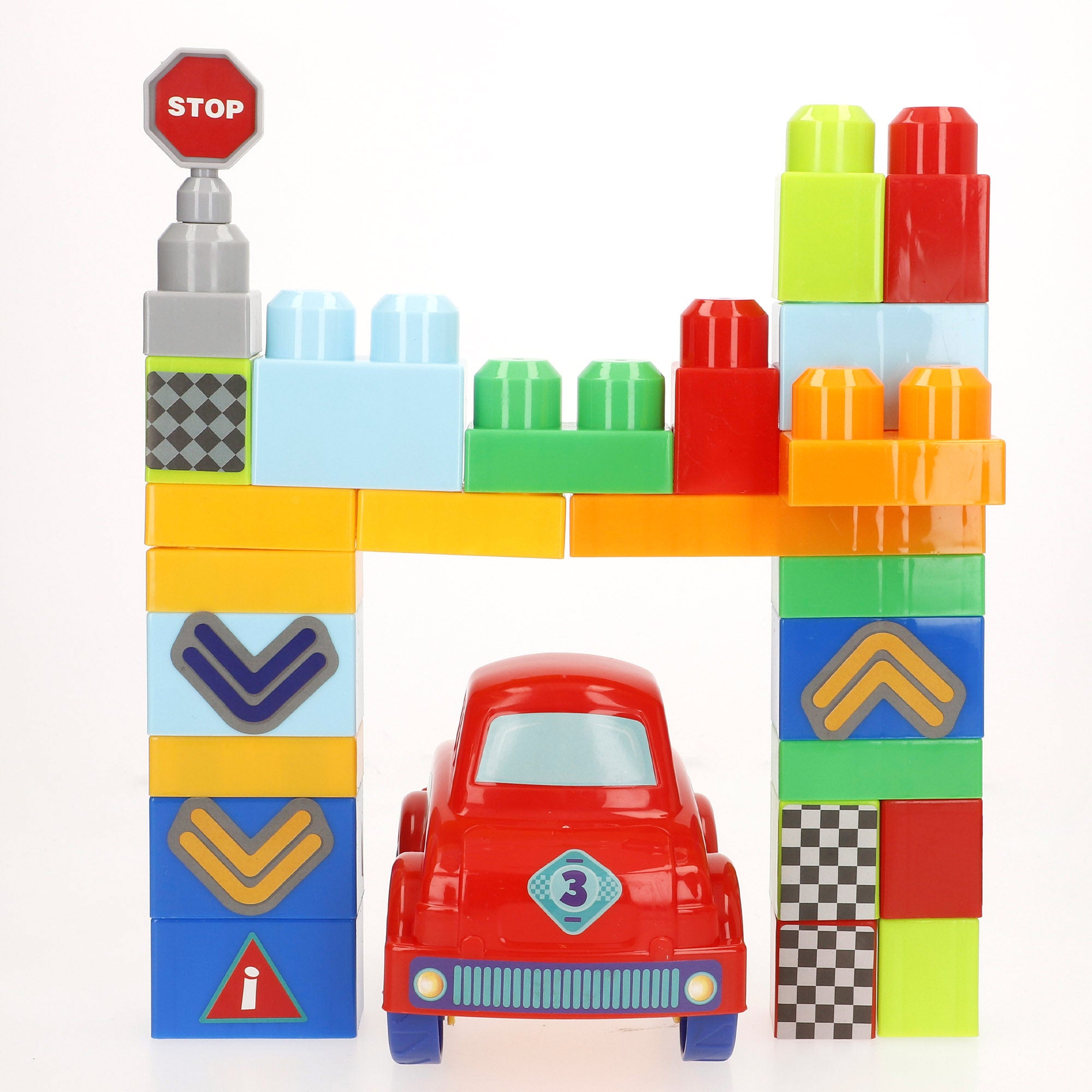 Conjunto de Blocos de Montar Carro de Corrida COLORBABY com 25 Peças