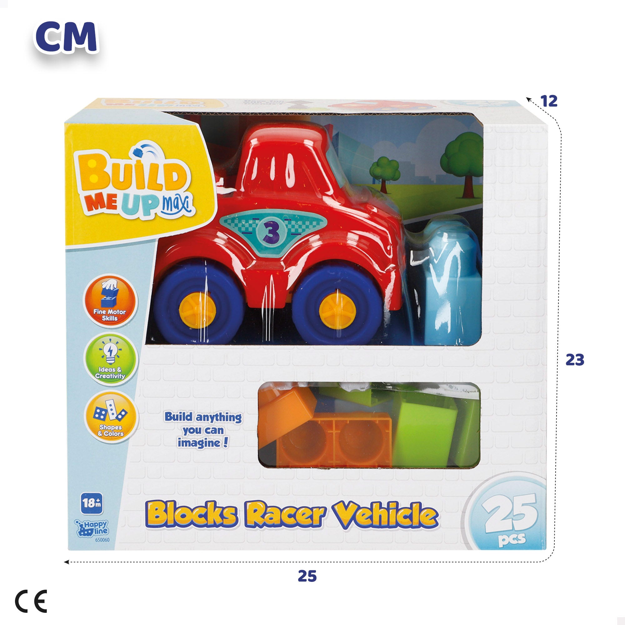 Conjunto de Blocos de Montar Carro de Corrida COLORBABY com 25 Peças
