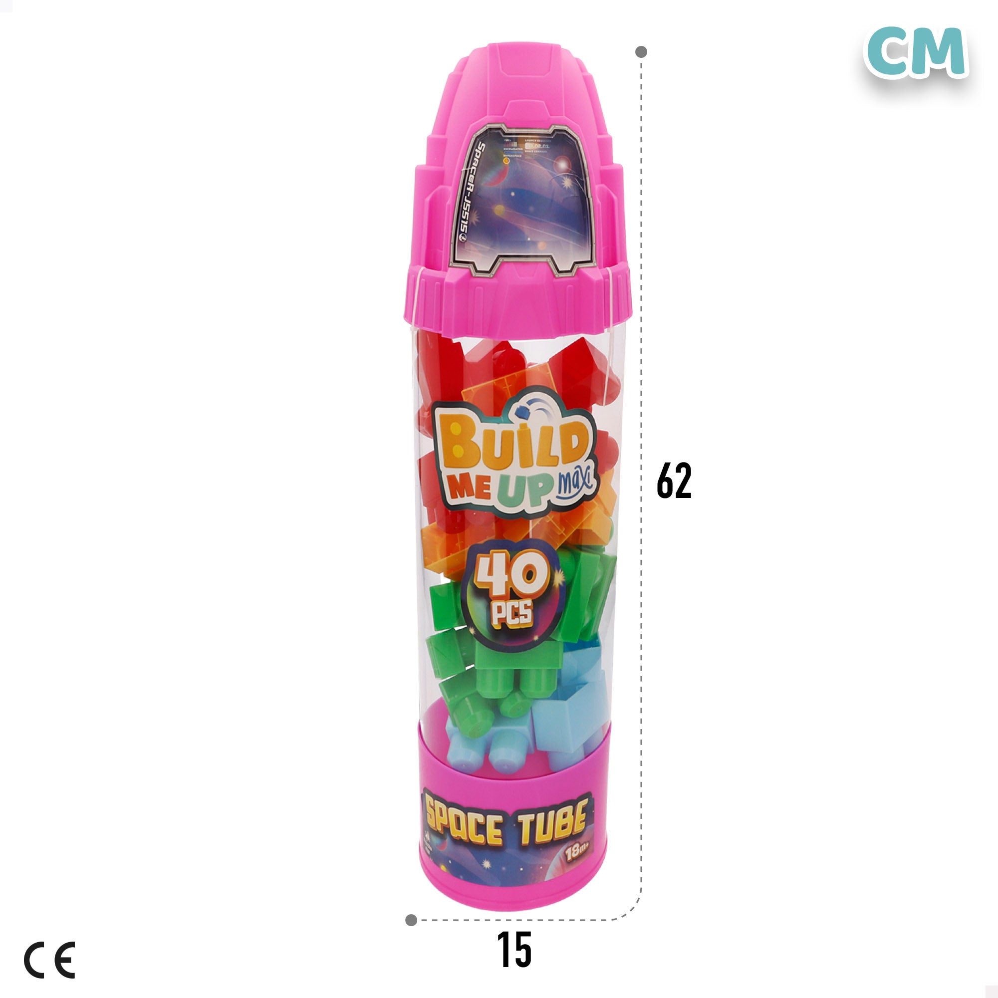 Conjunto de blocos de montar foguete com 40 peças, cores sortidas, COLORBABY