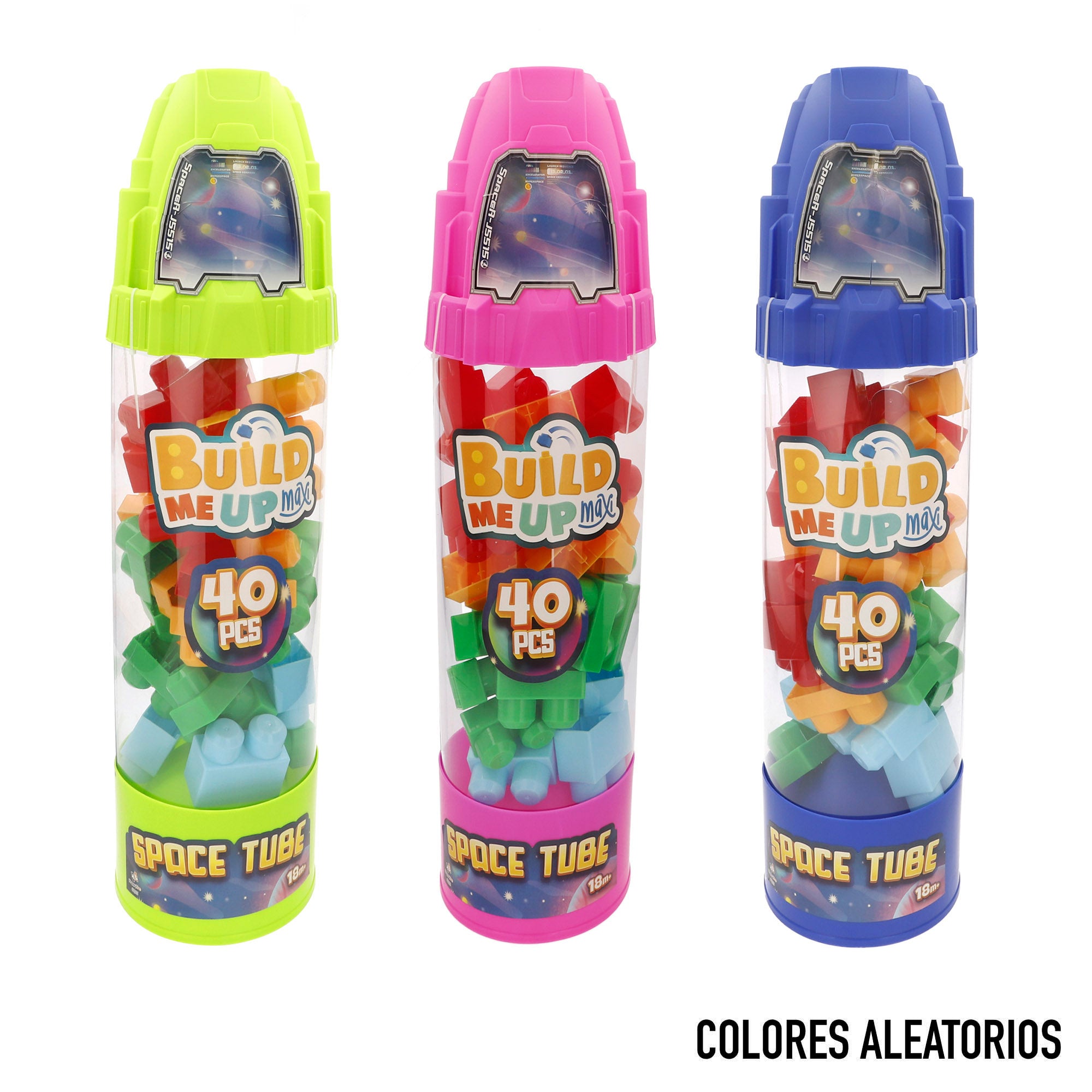 Conjunto de blocos de montar foguete com 40 peças, cores sortidas, COLORBABY