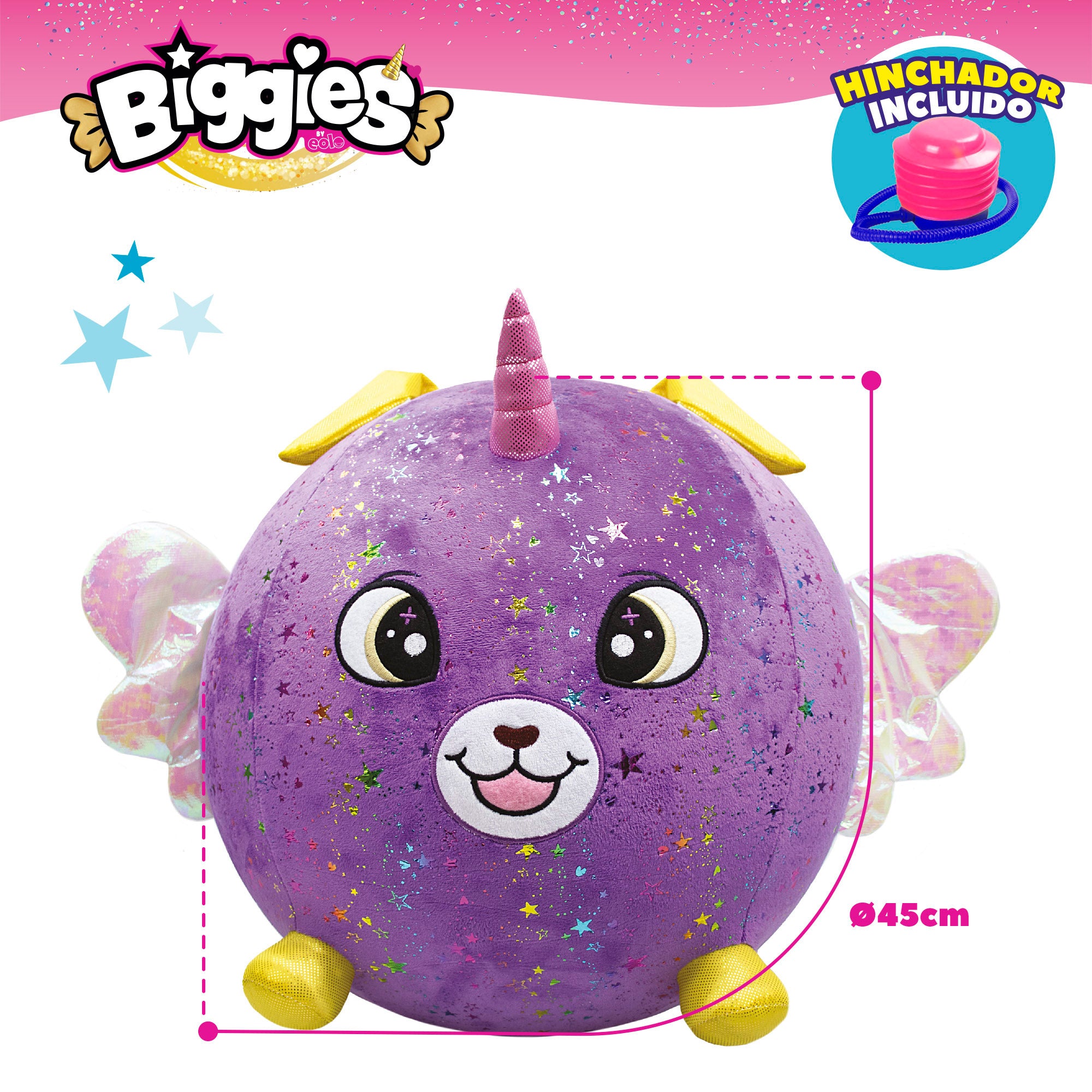 Cão de peluche insuflável brilhante Biggies XXL