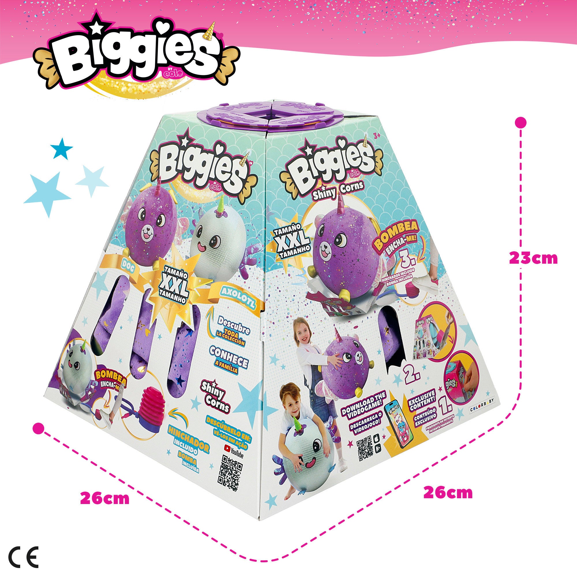 Cão de peluche insuflável brilhante Biggies XXL