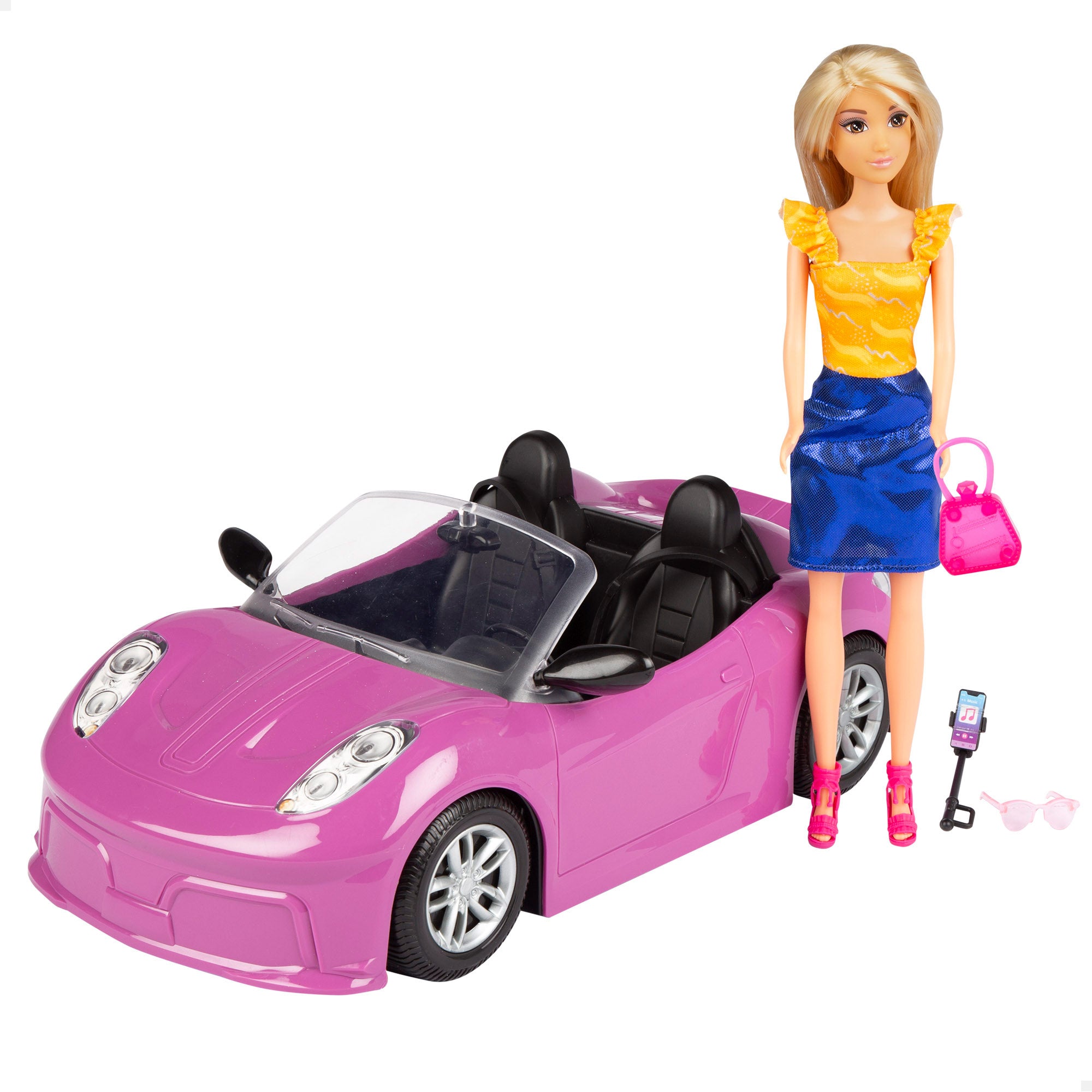 Boneca Isabella com carro desportivo e acessórios