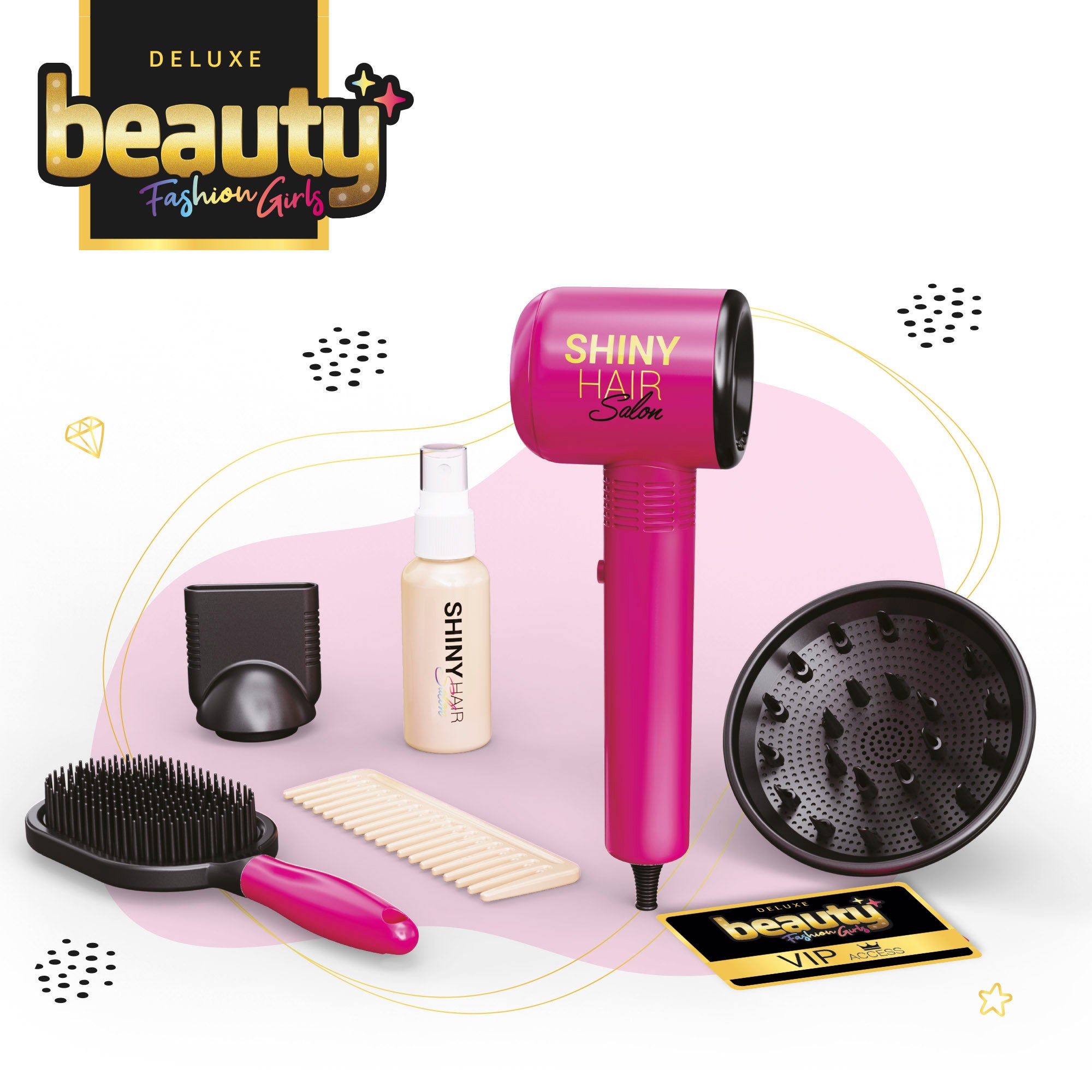 Kit de cabeleireiro infantil com acessórios de beleza