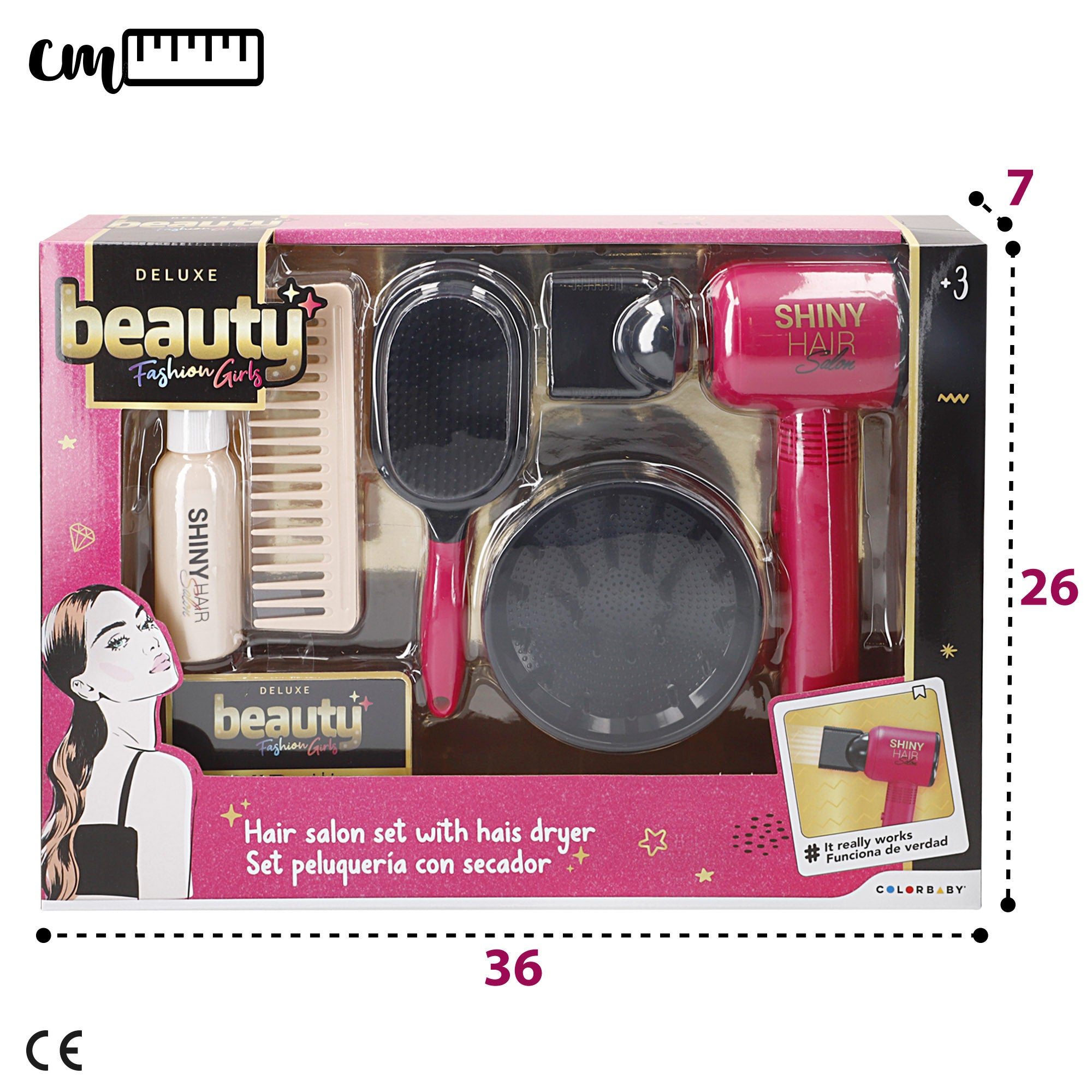 Kit de cabeleireiro infantil com acessórios de beleza