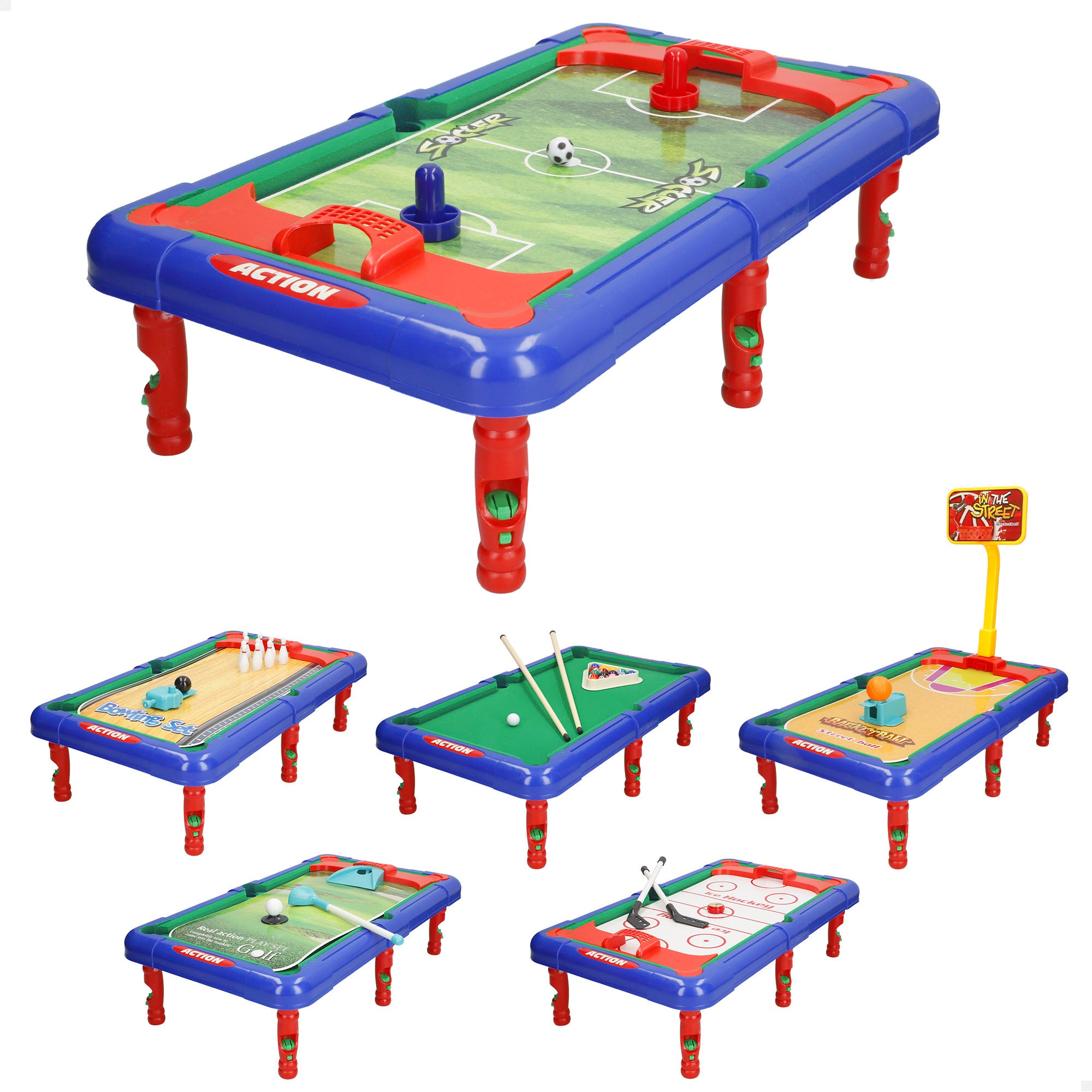 Mesa multijogos, 6 jogos de tabuleiro em 1, 43x25x12 cm