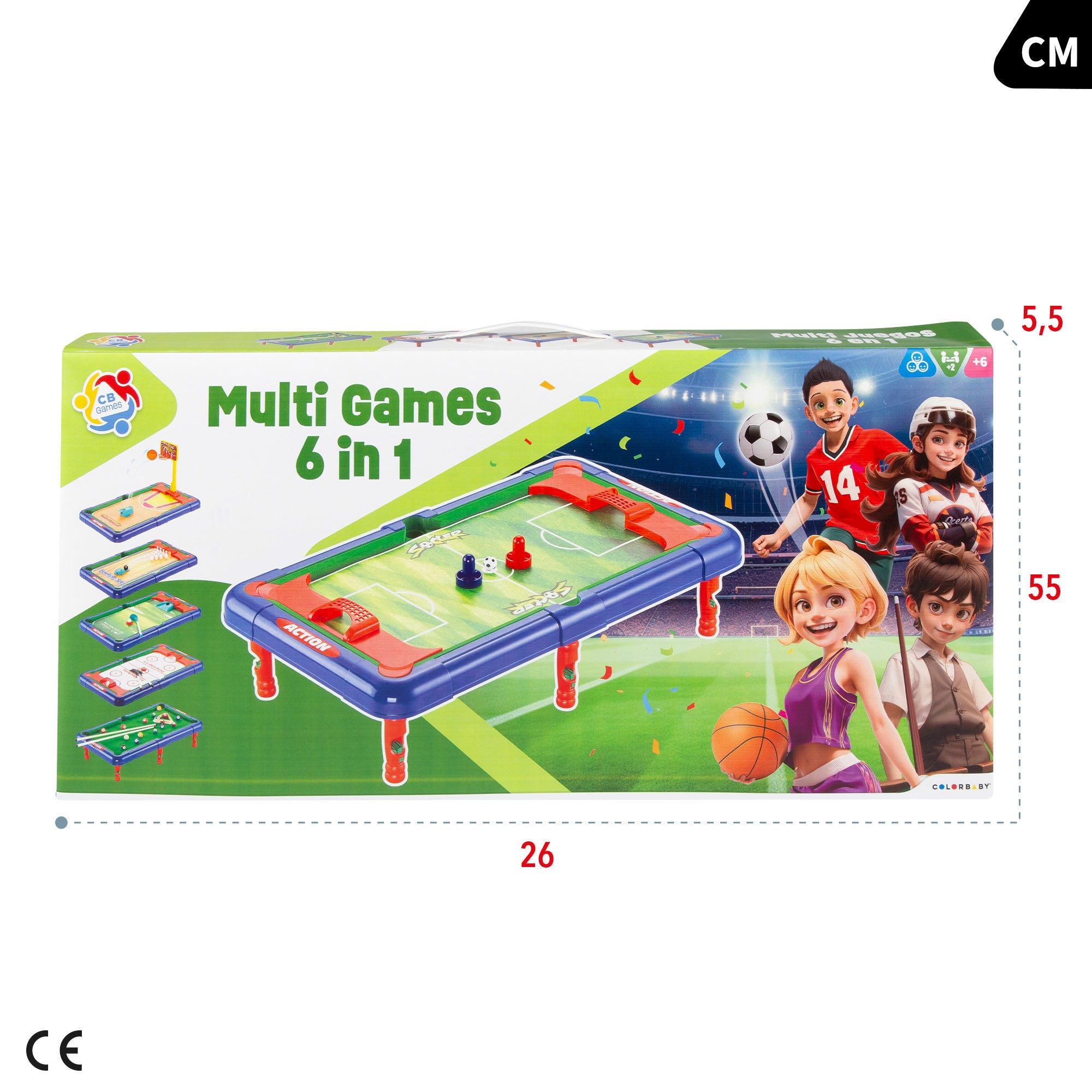 Mesa multijogos, 6 jogos de tabuleiro em 1, 43x25x12 cm