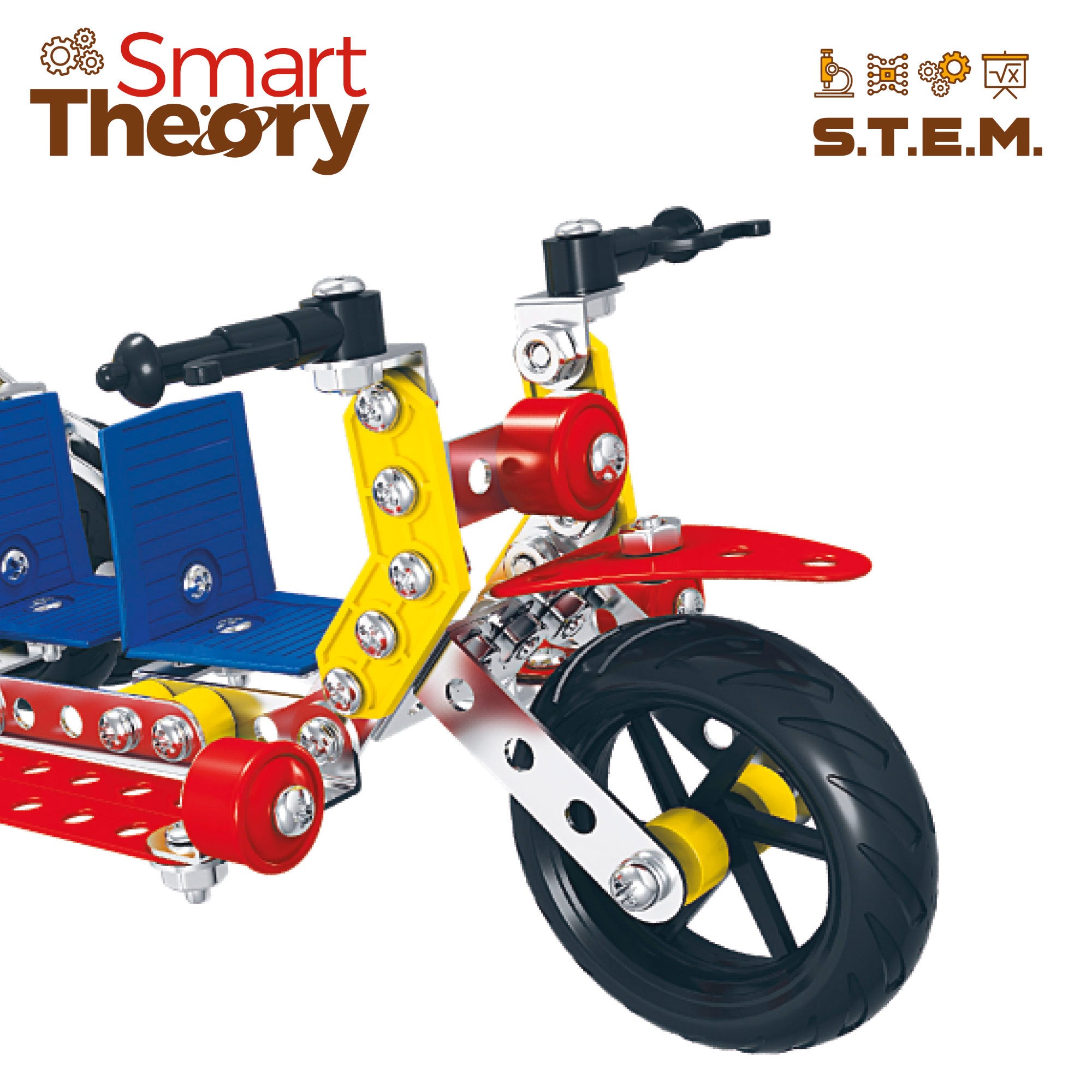 Conjunto de construção de motociclos metálicos Smart Theory (5 peças)