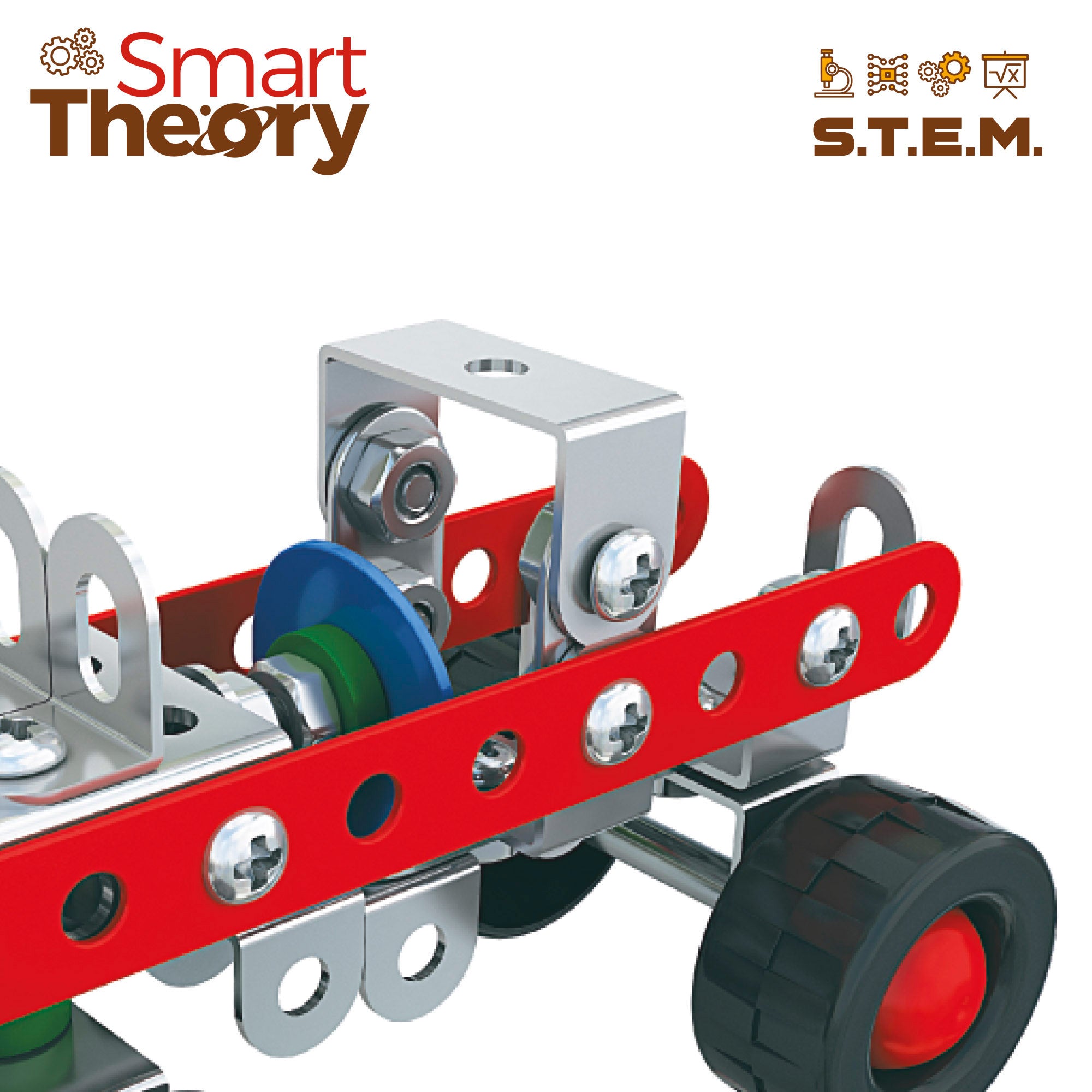 Conjunto de construção em metal Smart Theory com 5 carruagens, 236 peças