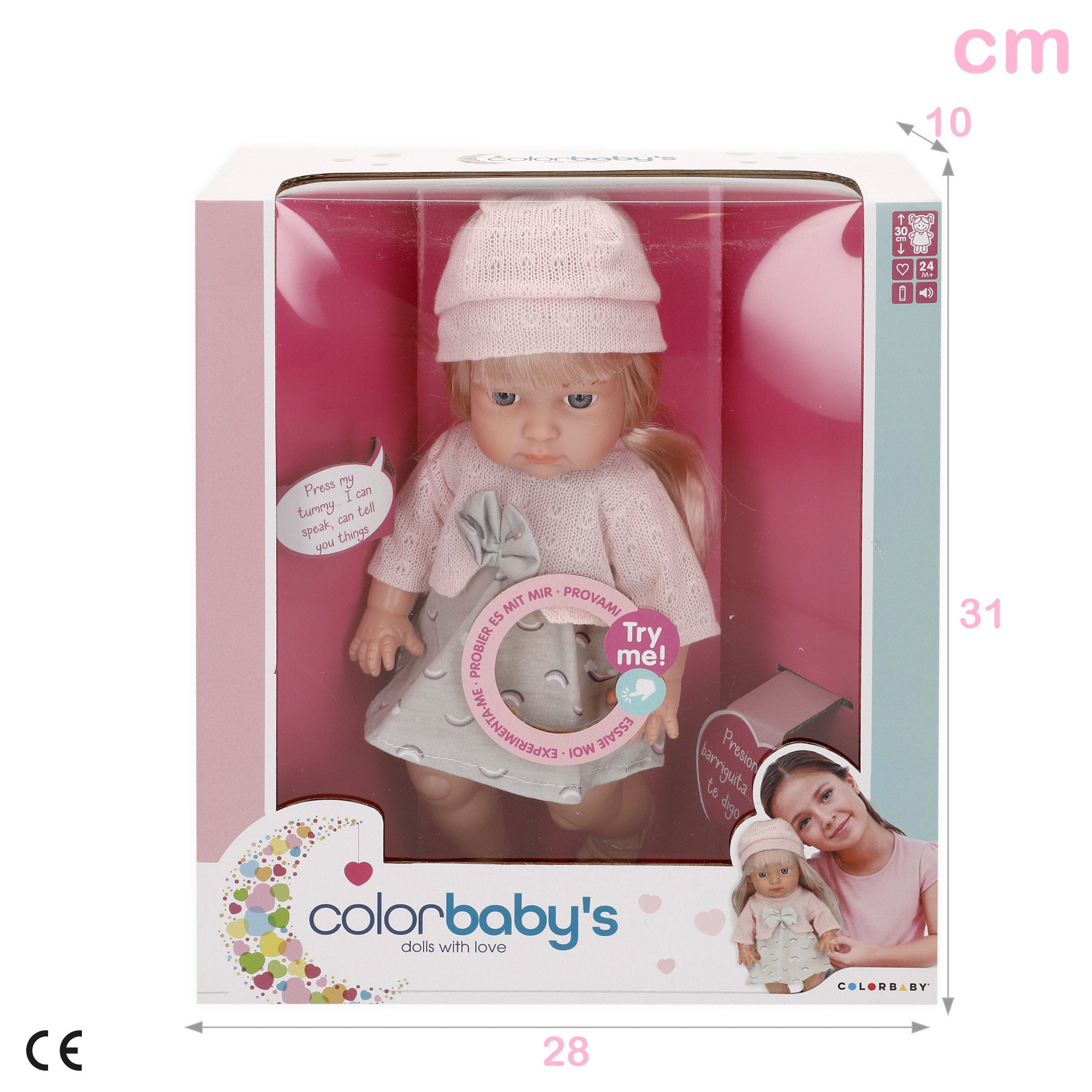 Boneca COLORBABY de 30 cm com sons