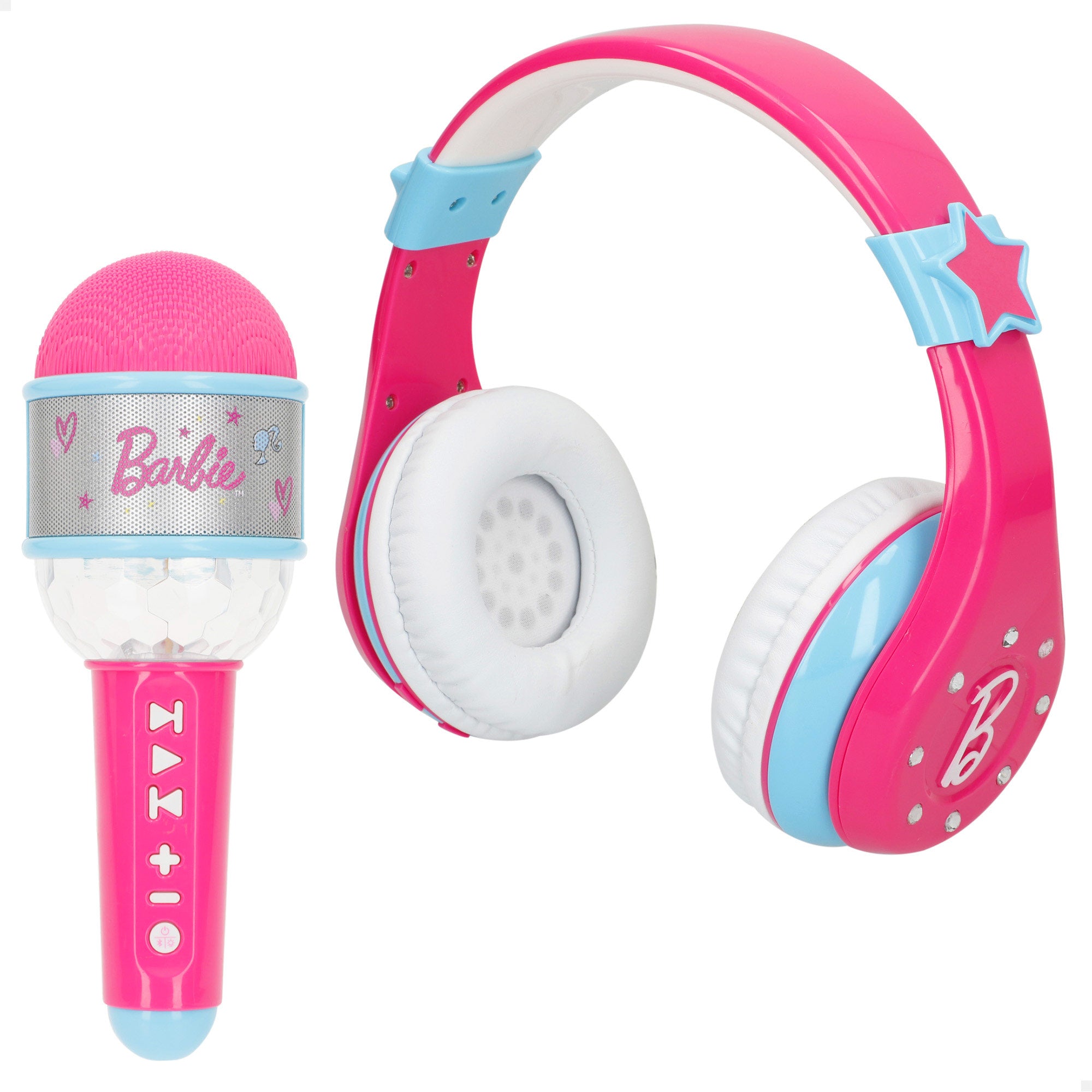 Conjunto de auscultadores Bluetooth e microfone infantil da Barbie
