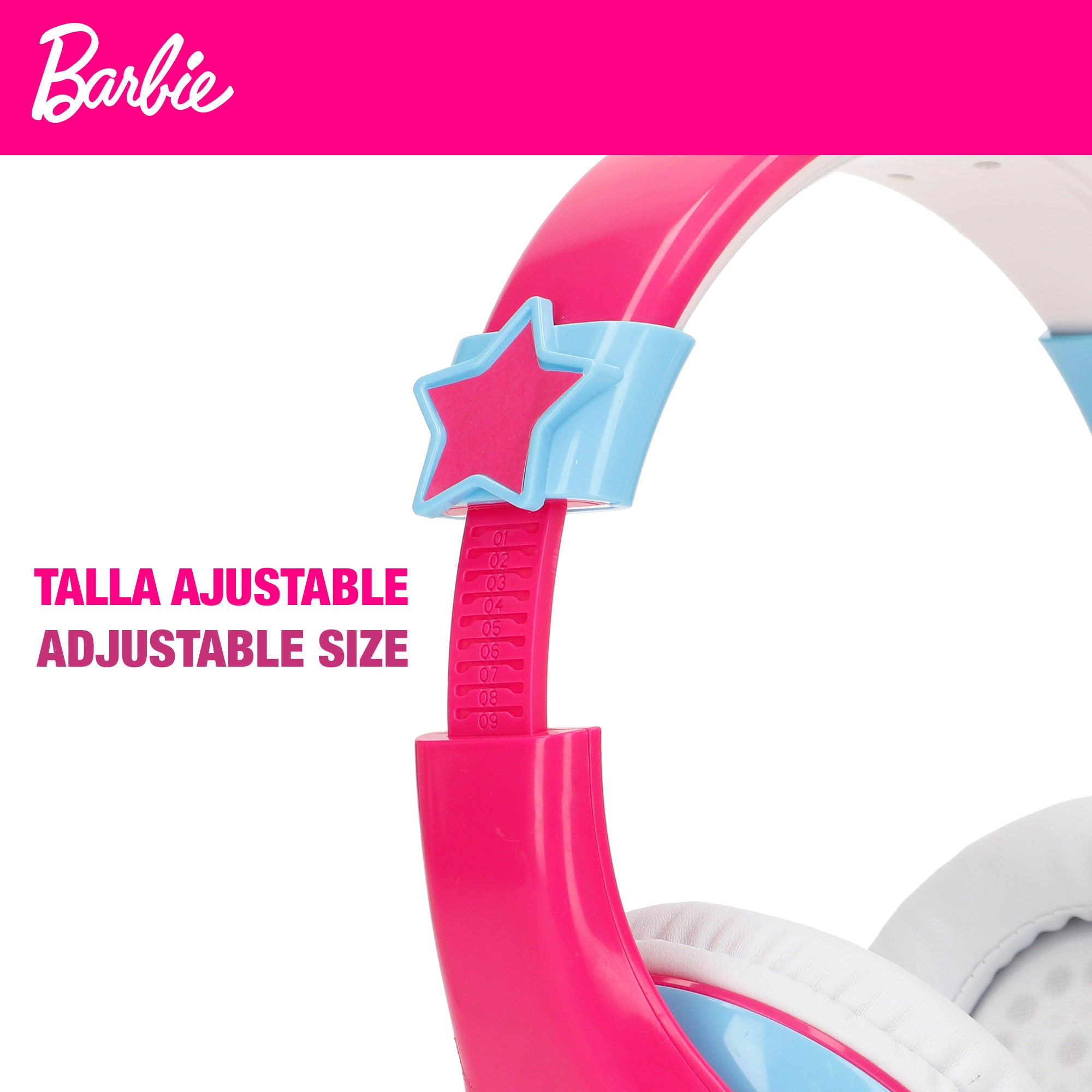 Conjunto de auscultadores Bluetooth e microfone infantil da Barbie