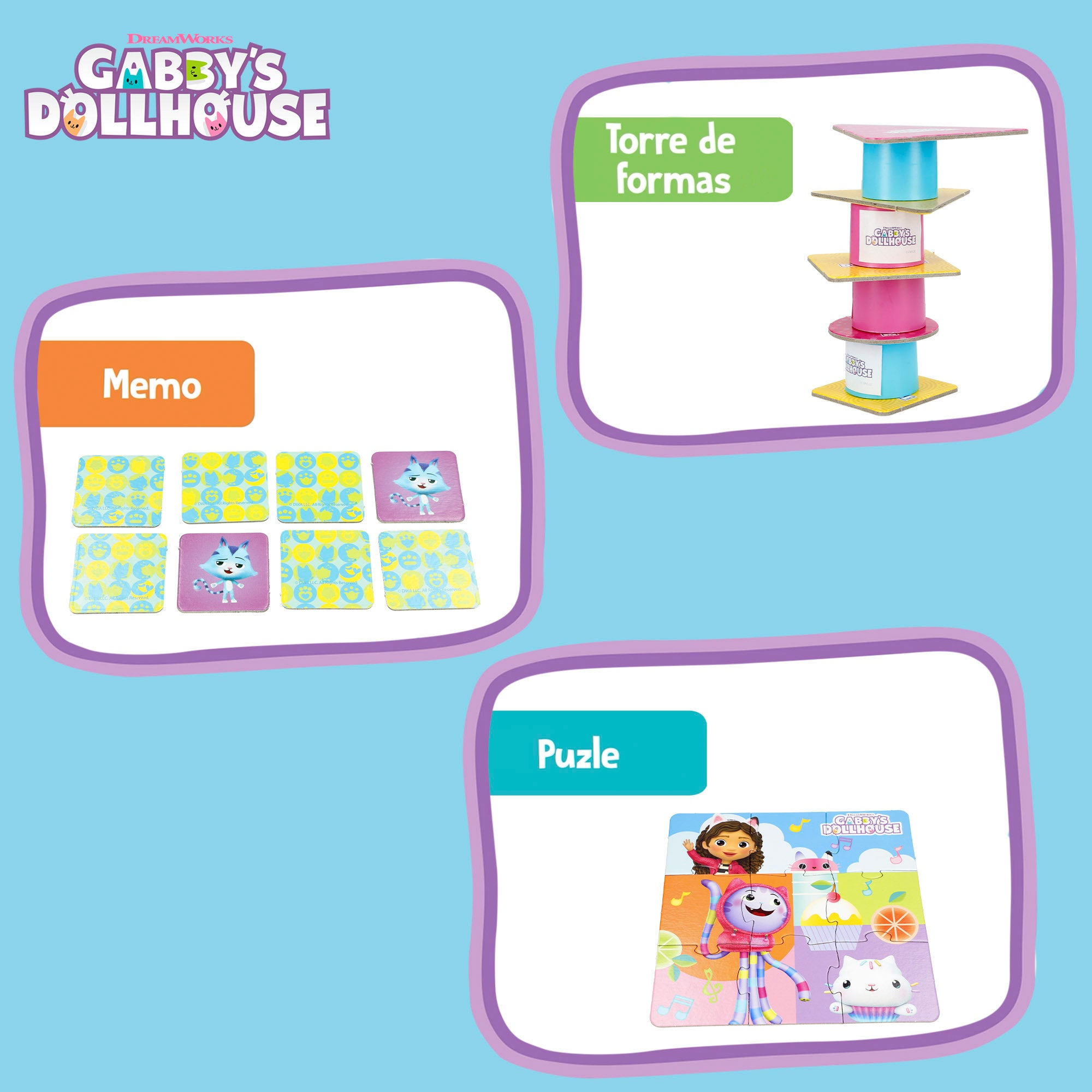 Gabby's Dollhouse 10 em 1 - Jogos de Tabuleiro