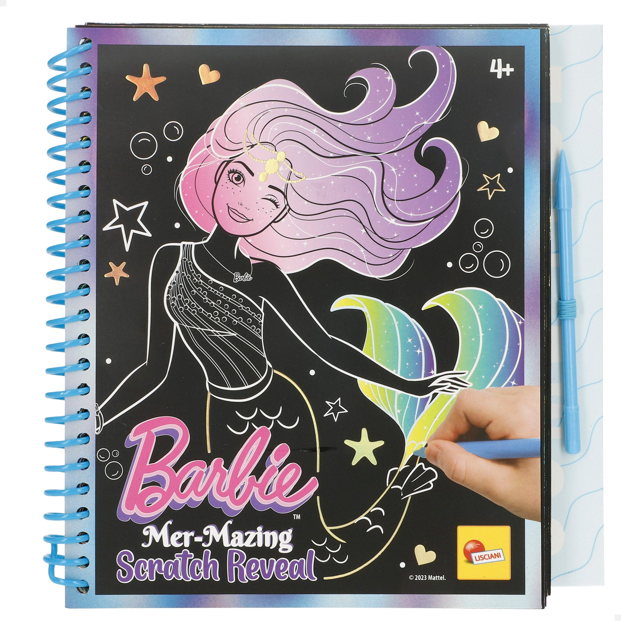 Livro de raspar da Barbie com figuras para raspar