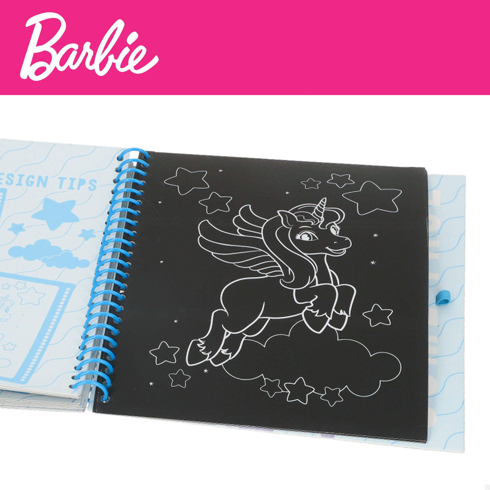Livro de raspar da Barbie com figuras para raspar