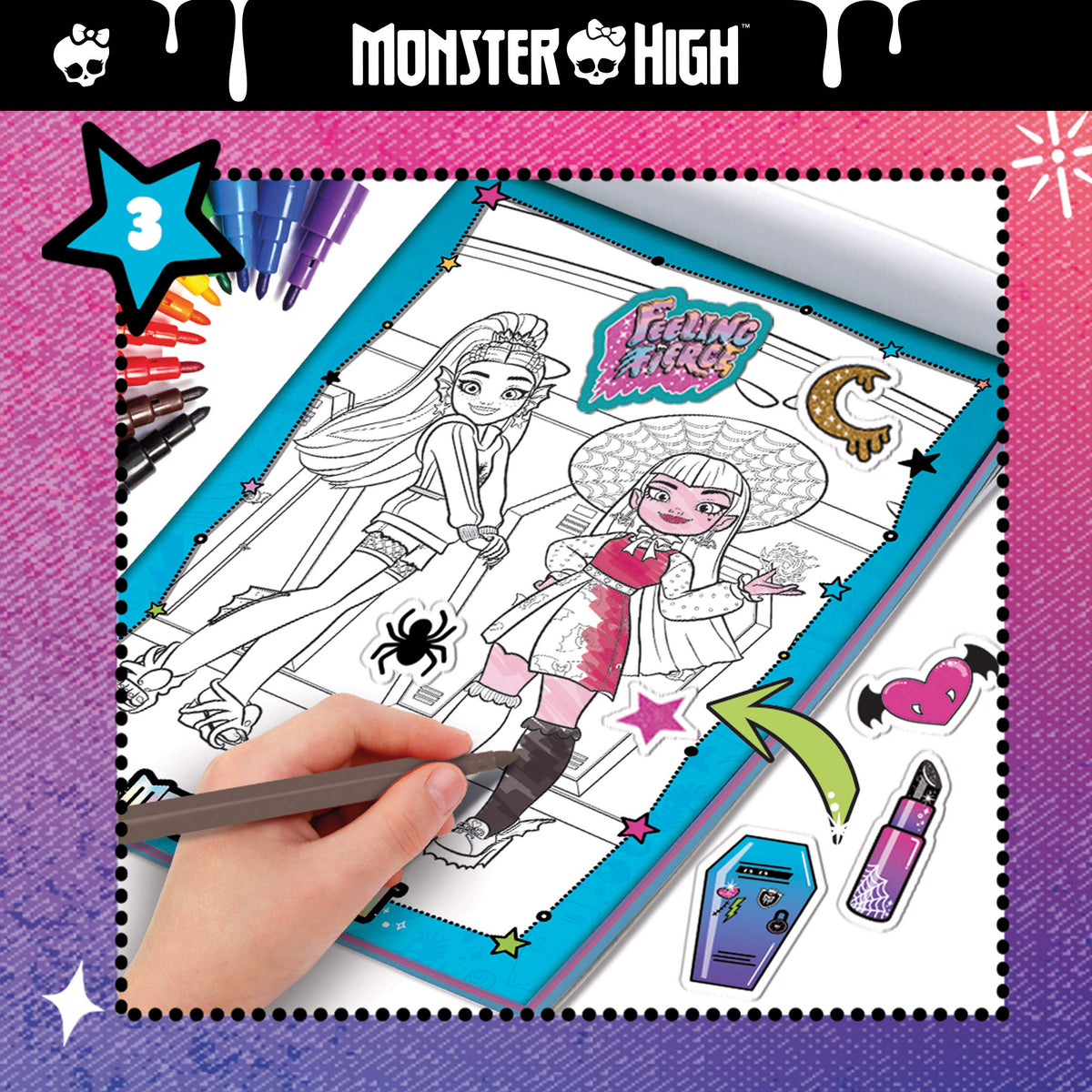 Livro de atividades para colorir e decorar Monster High