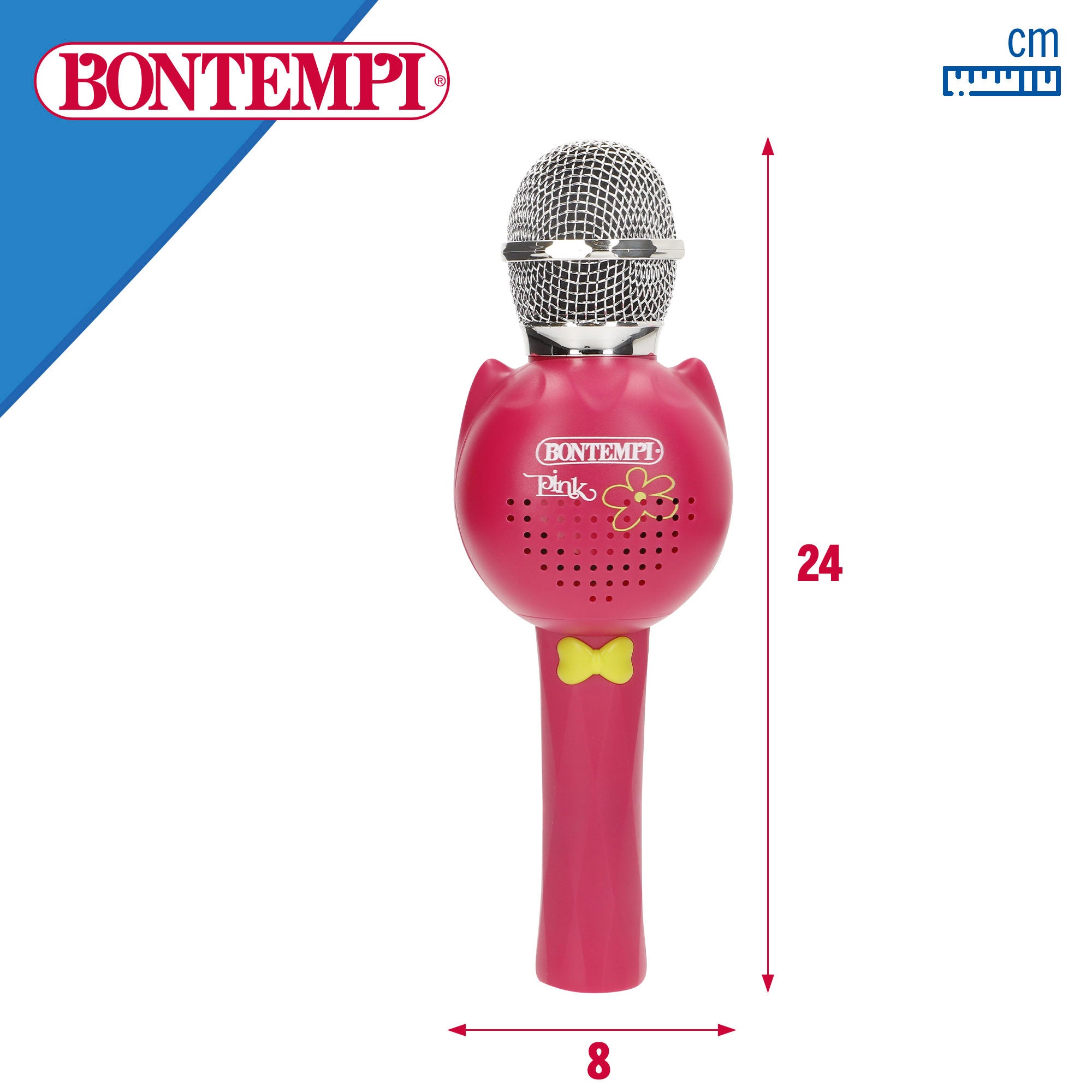 Microfone infantil sem fios Bontempi rosa com altifalante