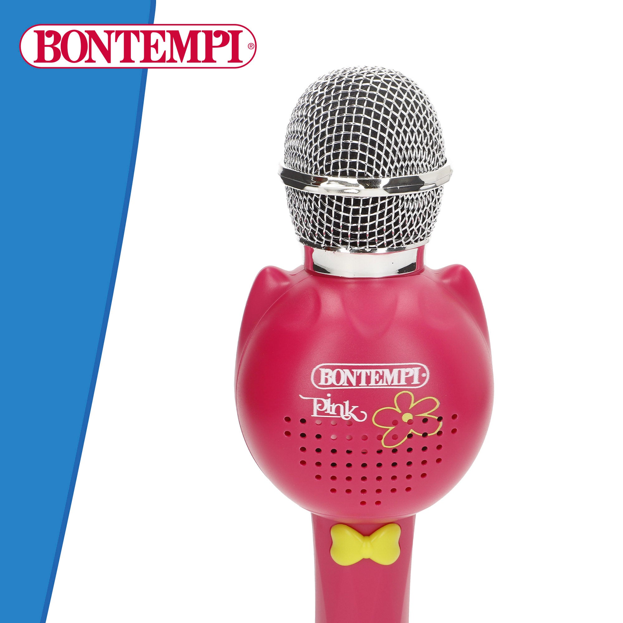 Microfone infantil sem fios Bontempi rosa com altifalante