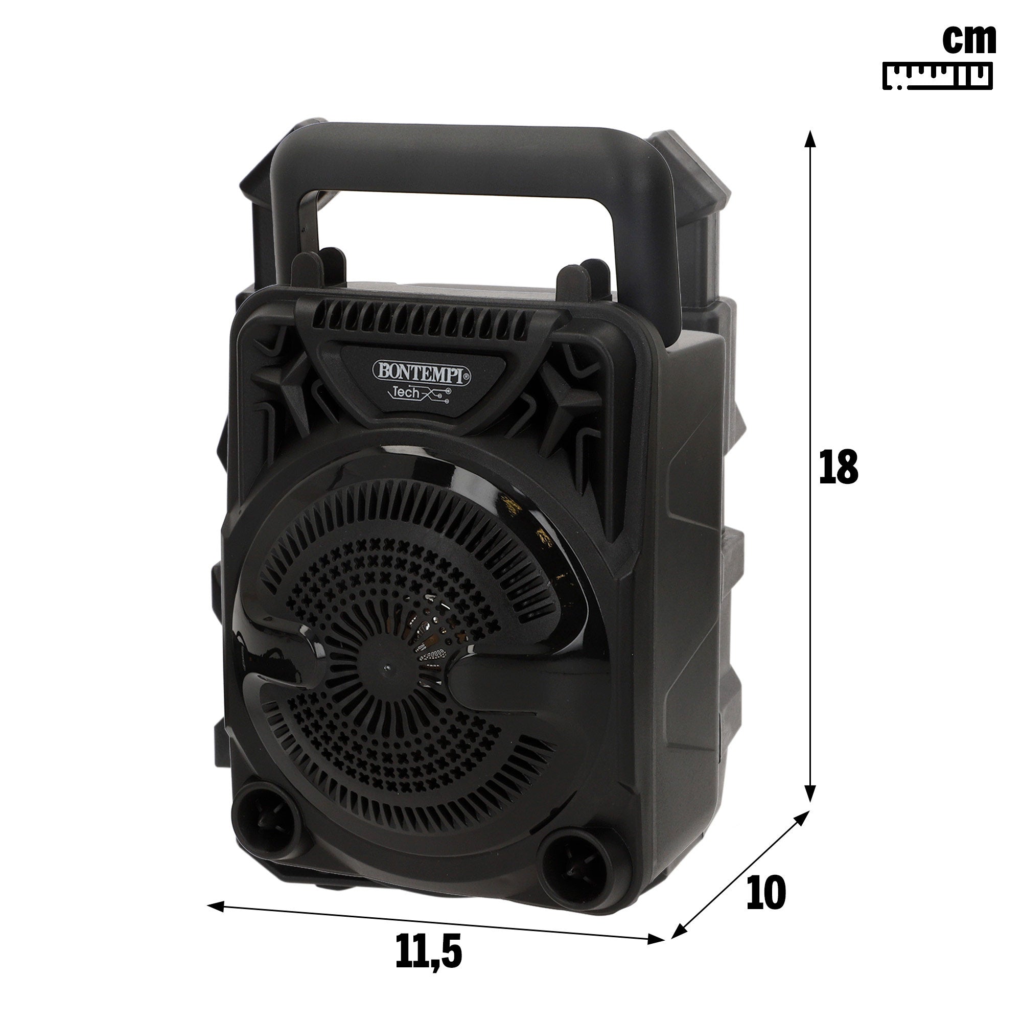 Mini coluna sem fios Bontempi com microfone e luzes 11,5 x 10 x 18 cm