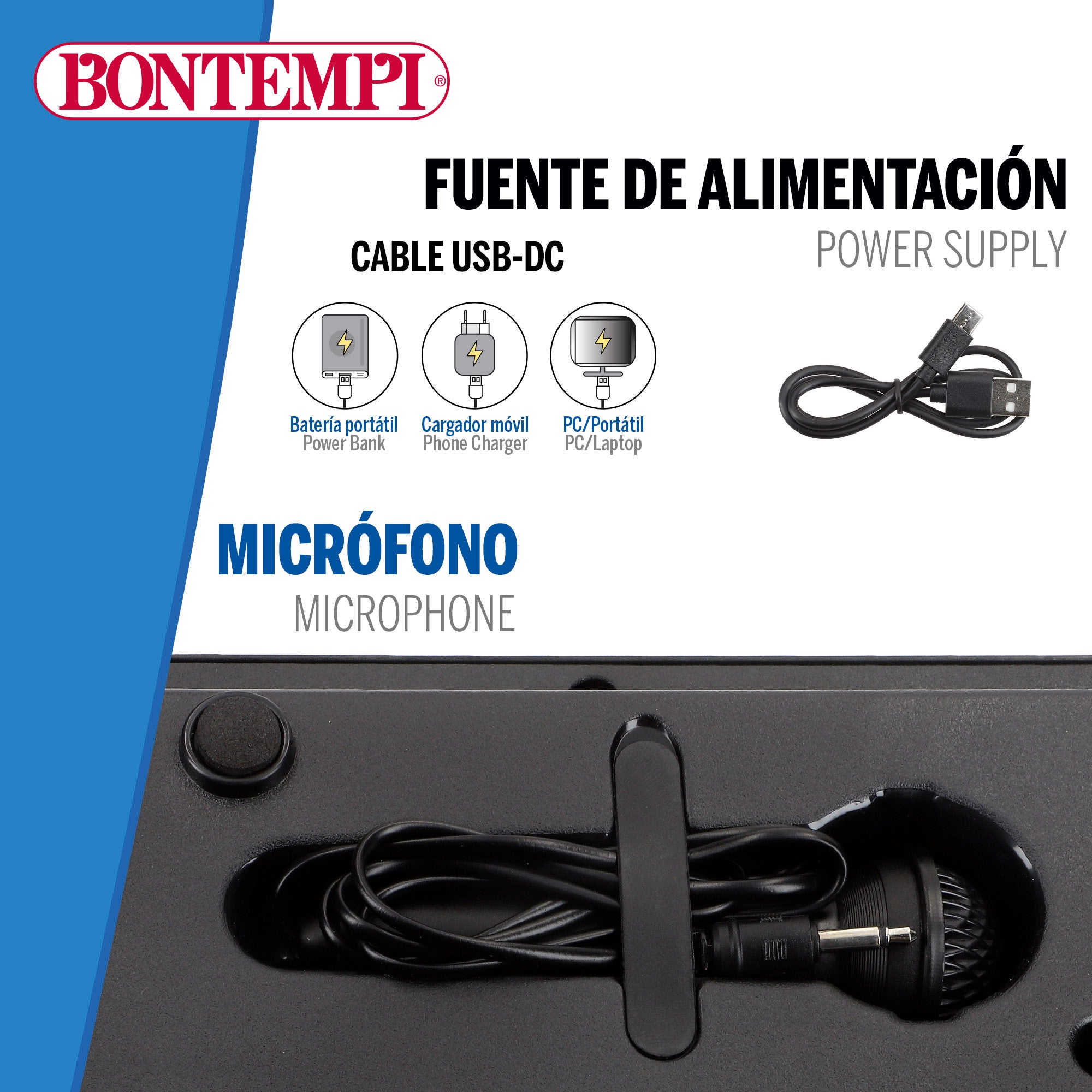 Teclado eletrónico Bontempi de 37 teclas com microfone para crianças